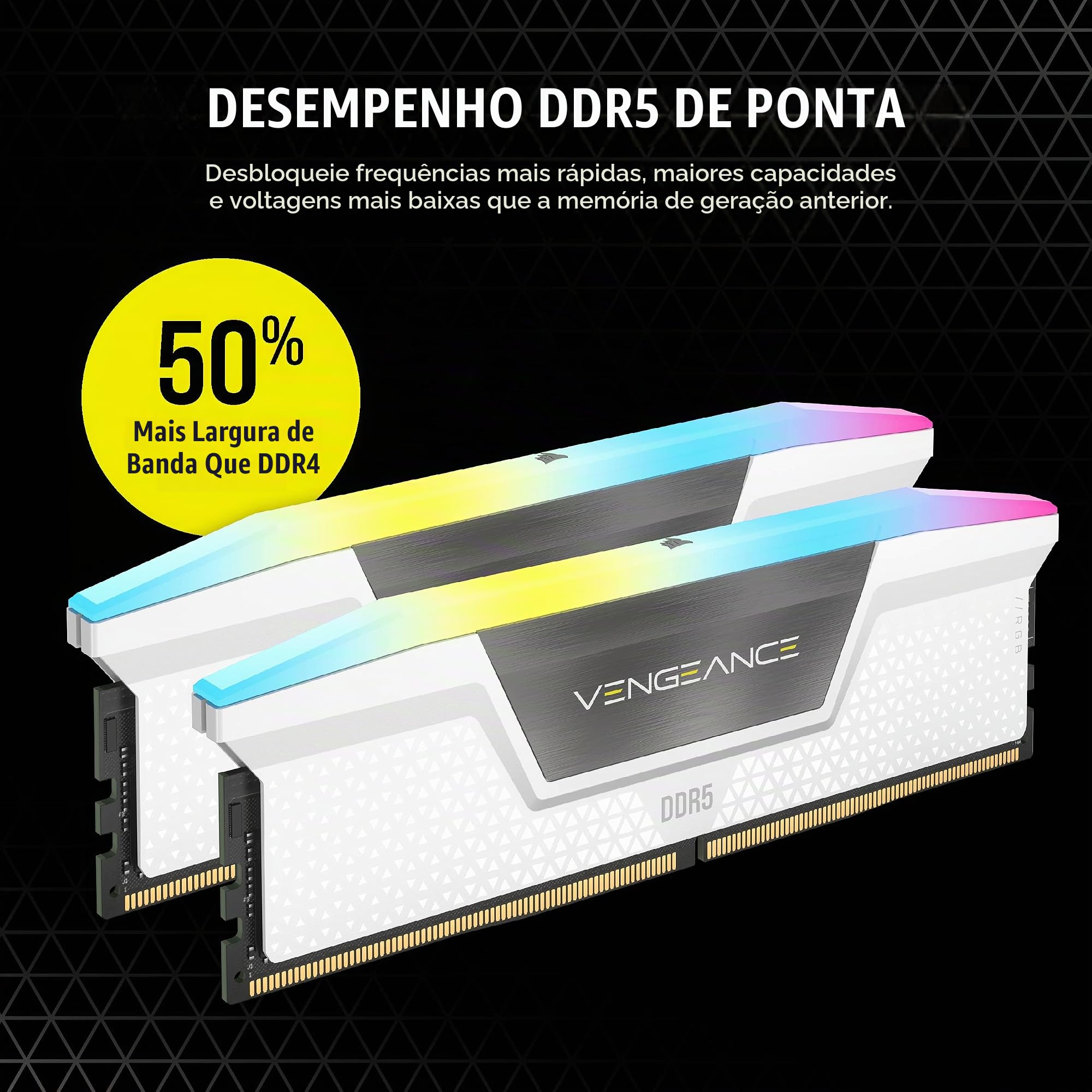 CORSAIR VENGEANCE RGB DDR5 32GBホワイトモデル CORSAIR VENGEANCE RGB DDR5 RAM 32GB (2x16GB) 6000MHz CL36-44-44-96