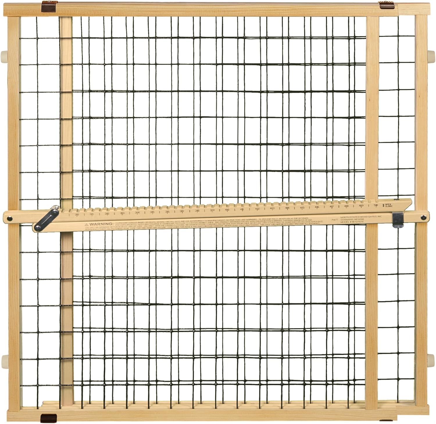 MYPET Extra-Wide Wire Mesh Dog Gate: 29.5-50" Wide. Pressure Mount. No Tools Needed. Puppy Gate 31" Tall, Expandable, Durable Pet Gates for Doorways, Sustainable Hardwood 29.5"-50" Wide, 31" Tall