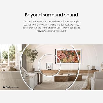 Samsung LS60D Music Frame Smart Speaker with Dolby Atmos Audio, Q-Symphony, Customizable Design, Wide Range Sound, Wireless Wi-Fi and Bluetooth Music Streaming, HW-LS60D/ZA