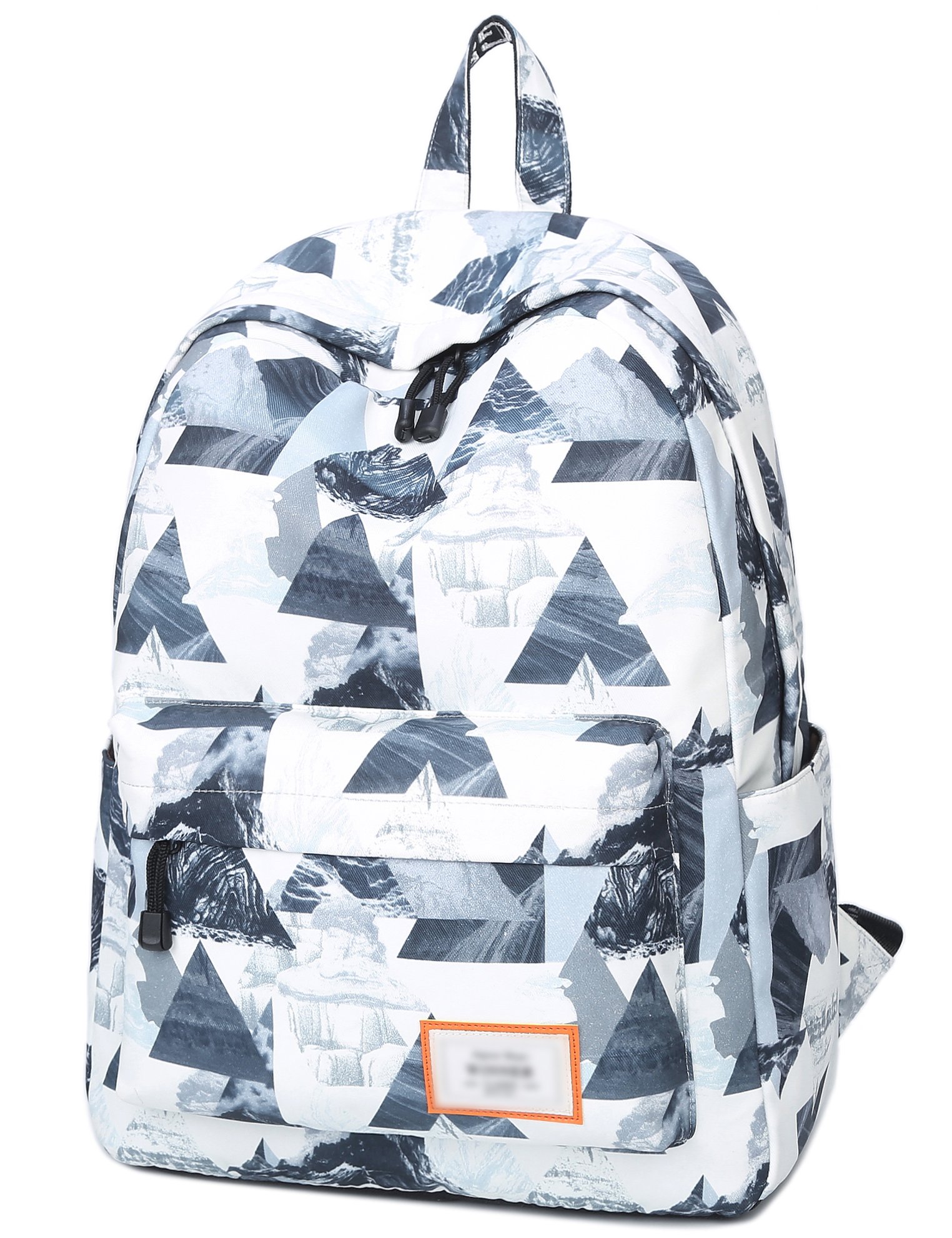 Ink Painting Laptop Backpack College Bags Daypack (White)