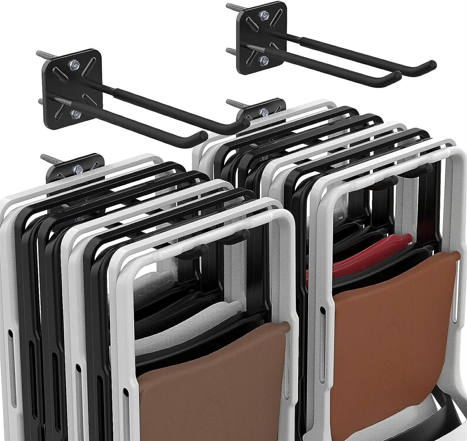 THE WHITE SHOP2PCS Garage Hooks Heavy Duty Hooks, Hanger Rack Garage Wall Storage Hangers Wall Mount Organizer to Hang Chairs, Strollers, Power Tools, Garden Tools, Tire and More