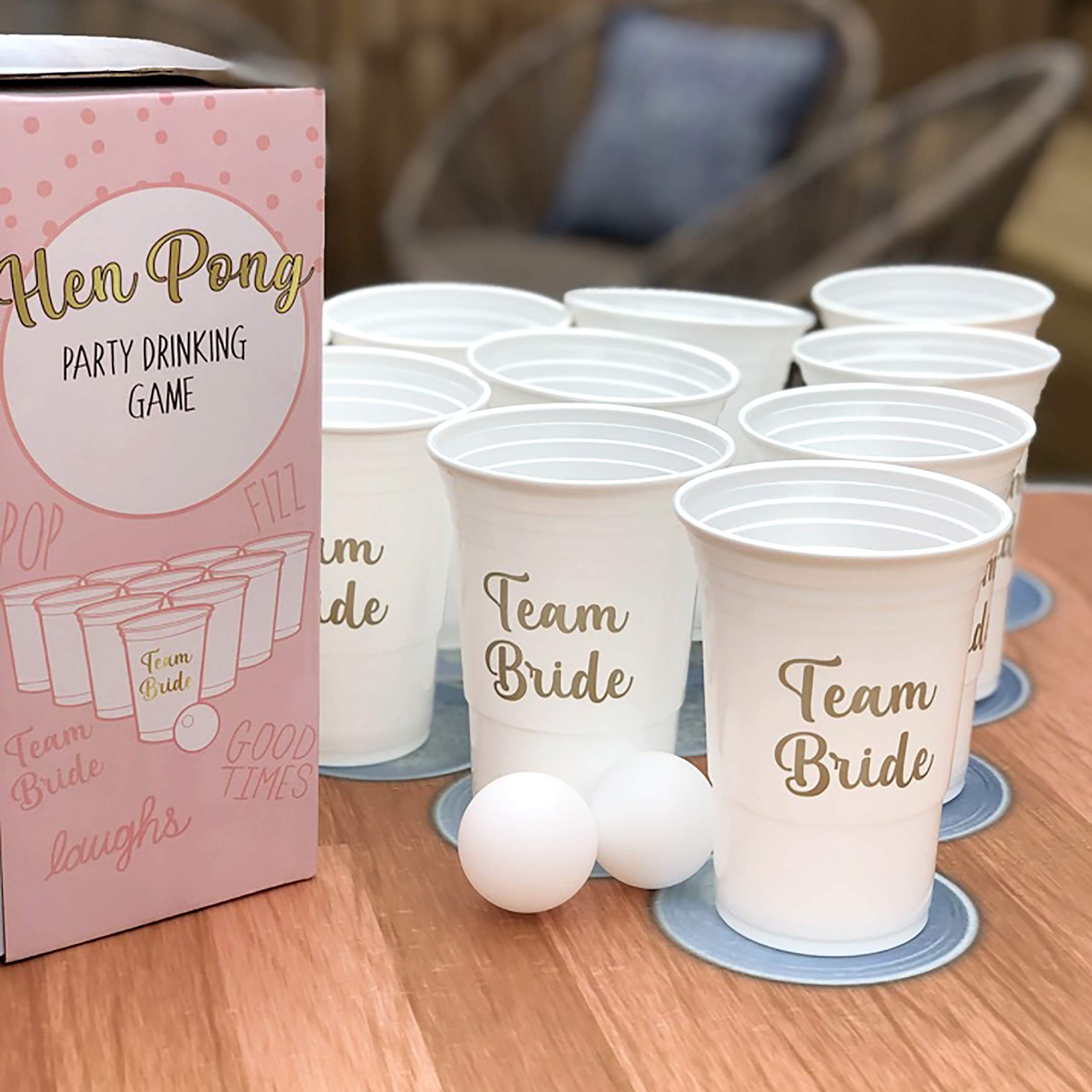 Sass Party – Gioco Hen Pong Per Addio Al Nubilato – 20 Bicchieri Riutilizzabili 460ml (Bianco/Oro) + 2 Palline, Divertimento Assicurato - 3