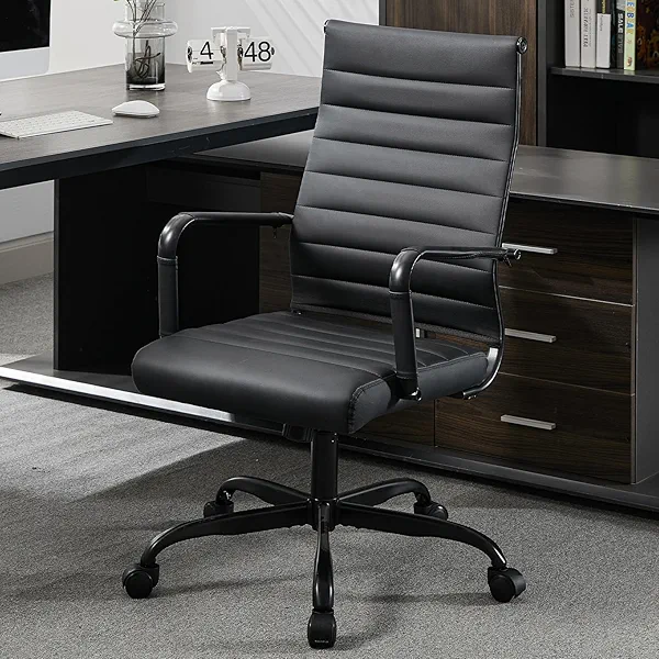 Seanail Office Desk Chair Leather, Conference Room Chairs with Wheels, Modern Executive Computer Guest Chairs with Arms.