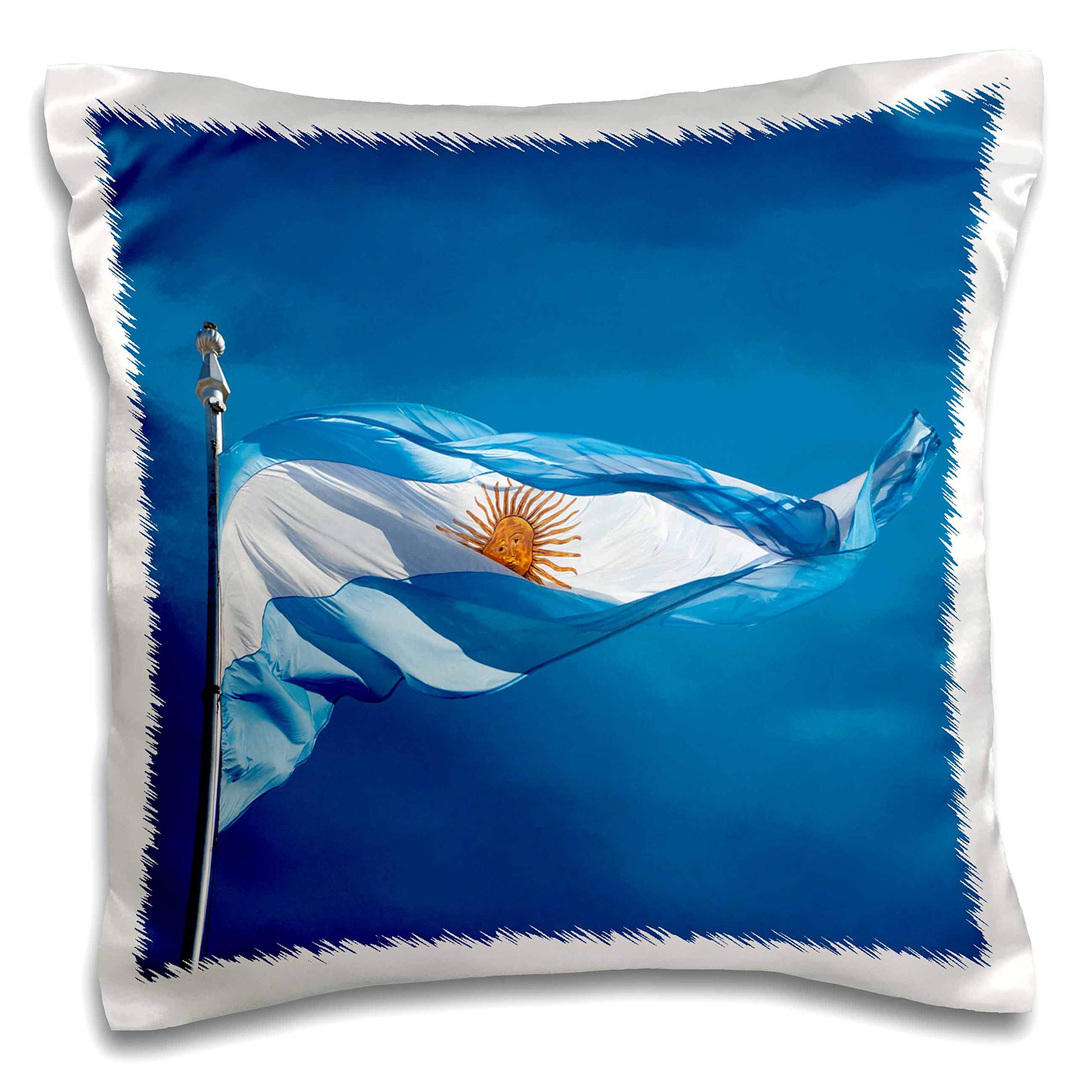 3dRose Danita Delimont-Places-Argentine Flag, Plaza de Mayo, Buenos Aires, Argentina (pc-330726-1) Pillow Case, White