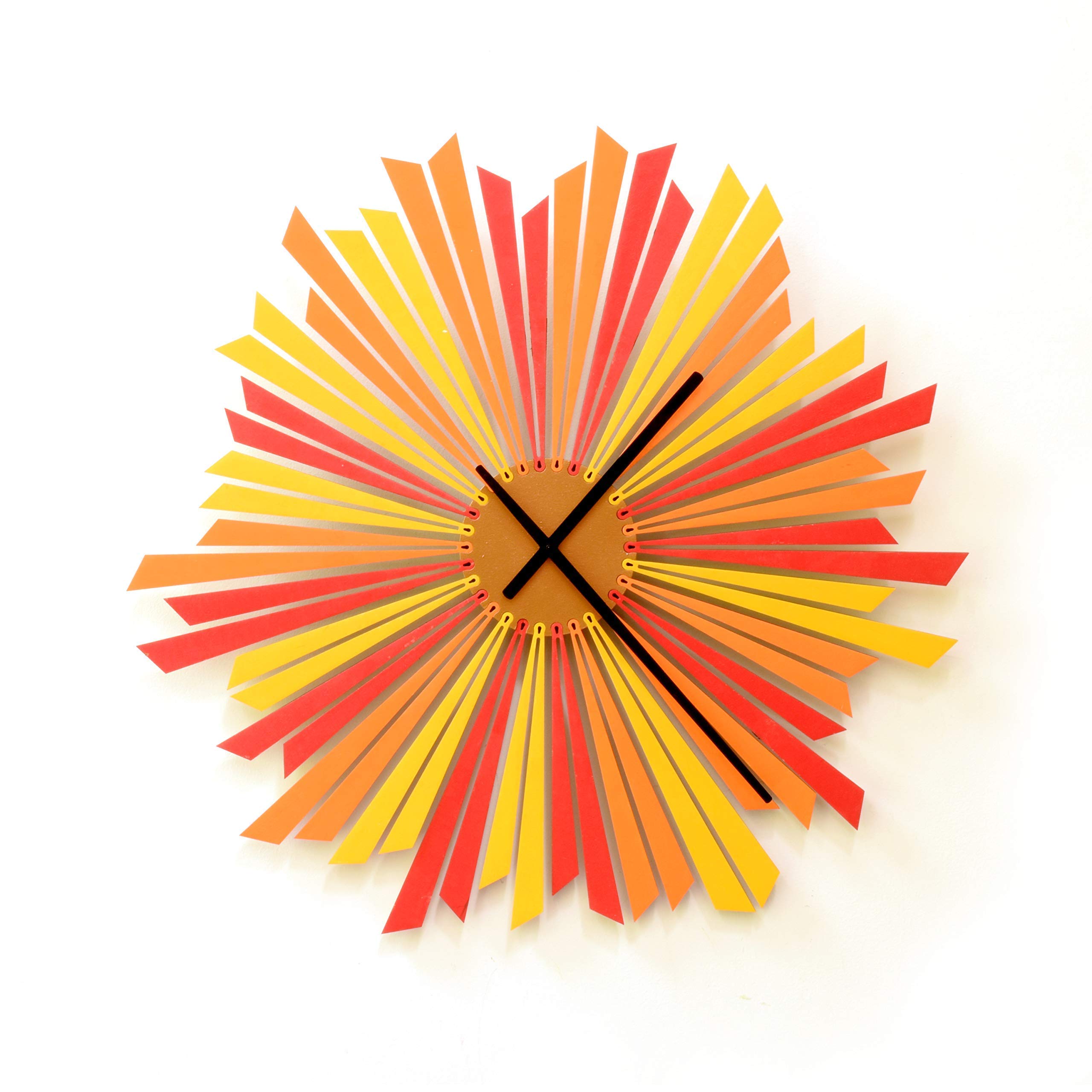 The Setting Sun - 23.5 in Yellow, Red and Orange Wall Clock, Colorful Home Wall Decor & Art