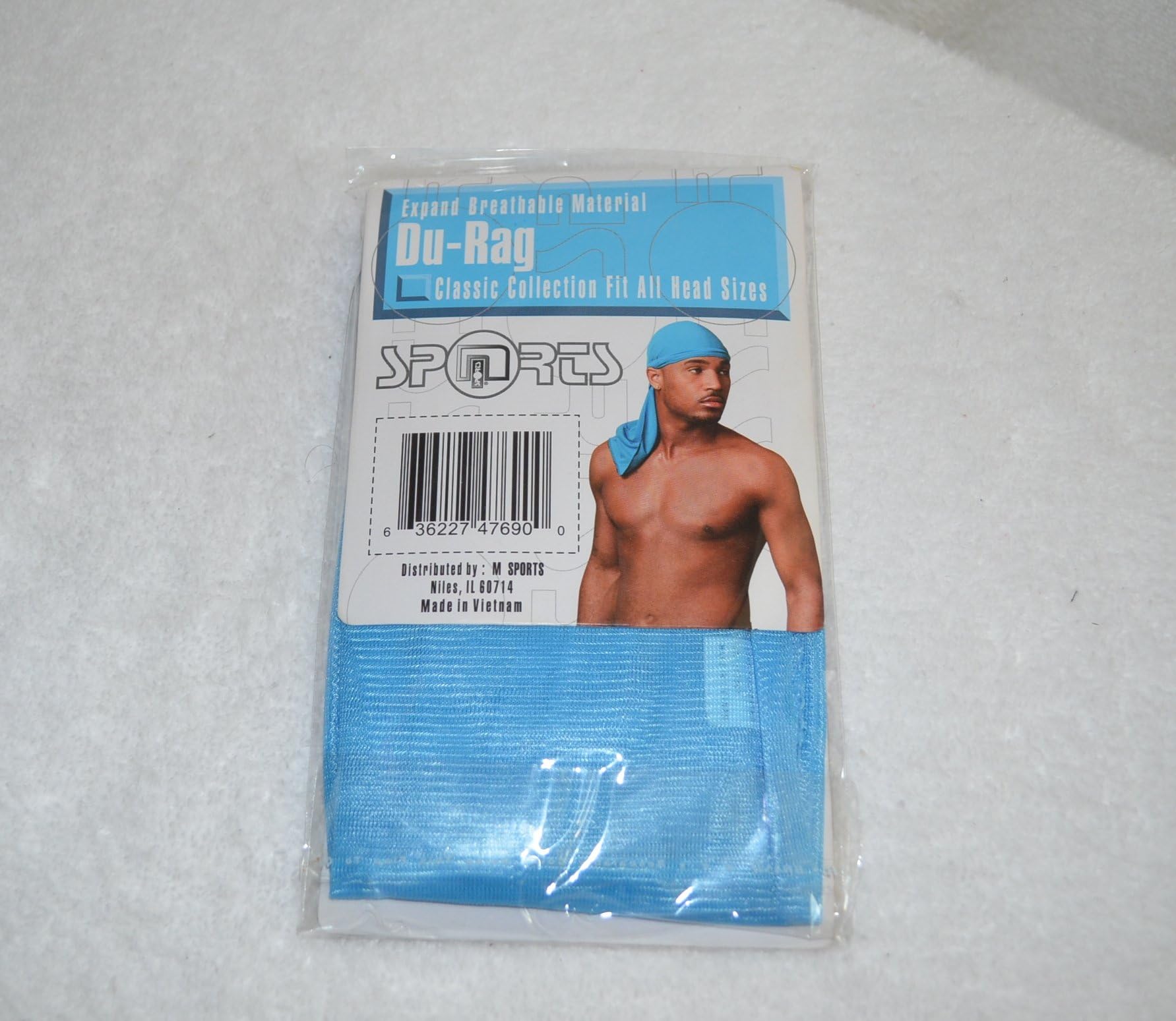 Aqua Sky Blue Du Rag Tie Down Cap - Wave Builder Hat