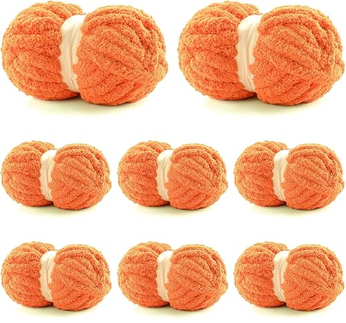 Chunky Yarn for Hand Knitting 8 Pack, Fluffy Thick Yarn
