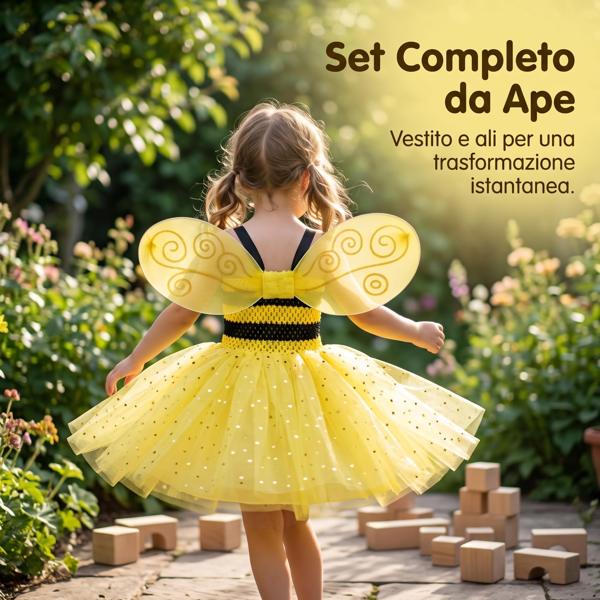 Completo da Ape per Bambini con Tessuto E Durevole per in Maschera E Recita Scolastica con