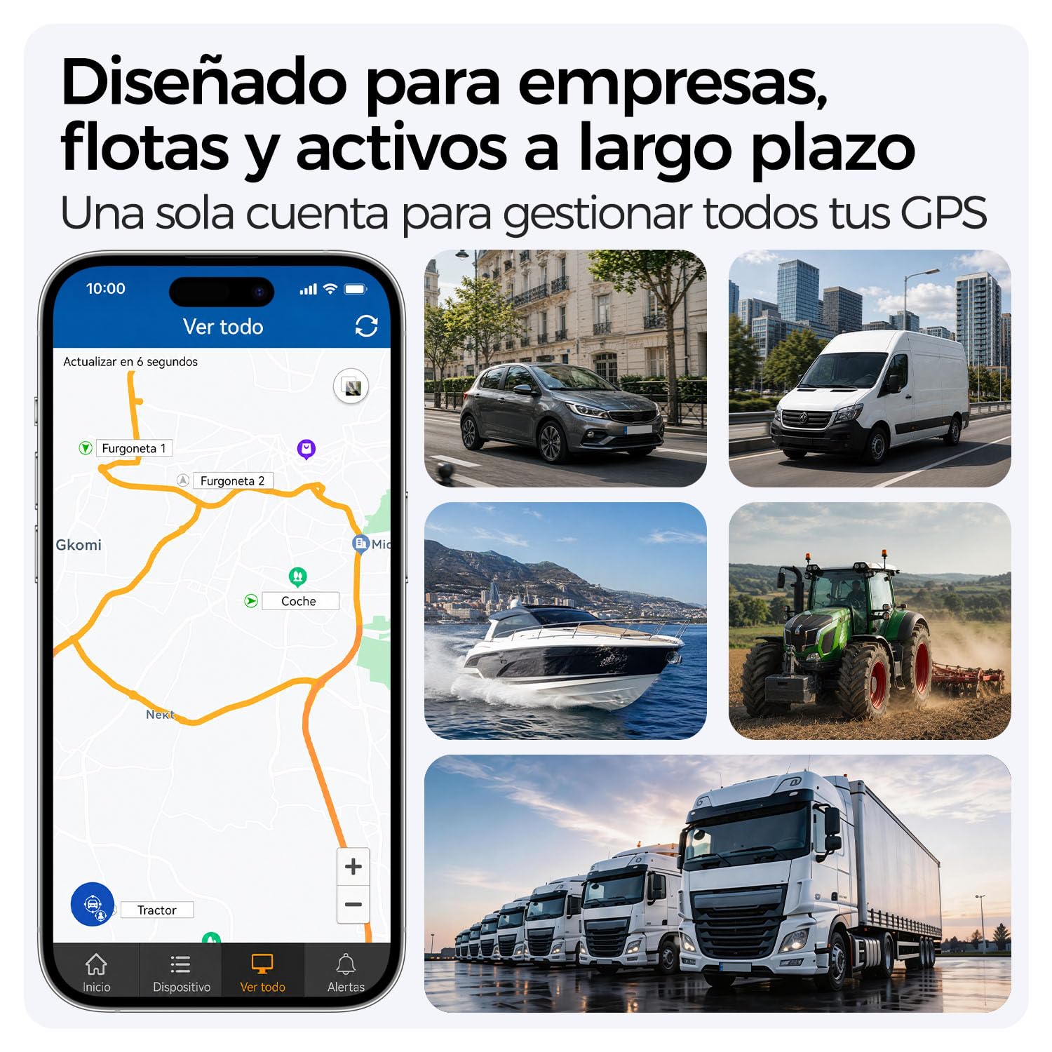 Localizador GPS con Imán para Coches, Rastreador GPS 4G sin Suscripción | Seguimiento en Tiempo Real, Historial de Rutas, Alarmas Antirrobo, 20000mAh Batería, Resistente al Agua IP65, con Tarjeta SIM