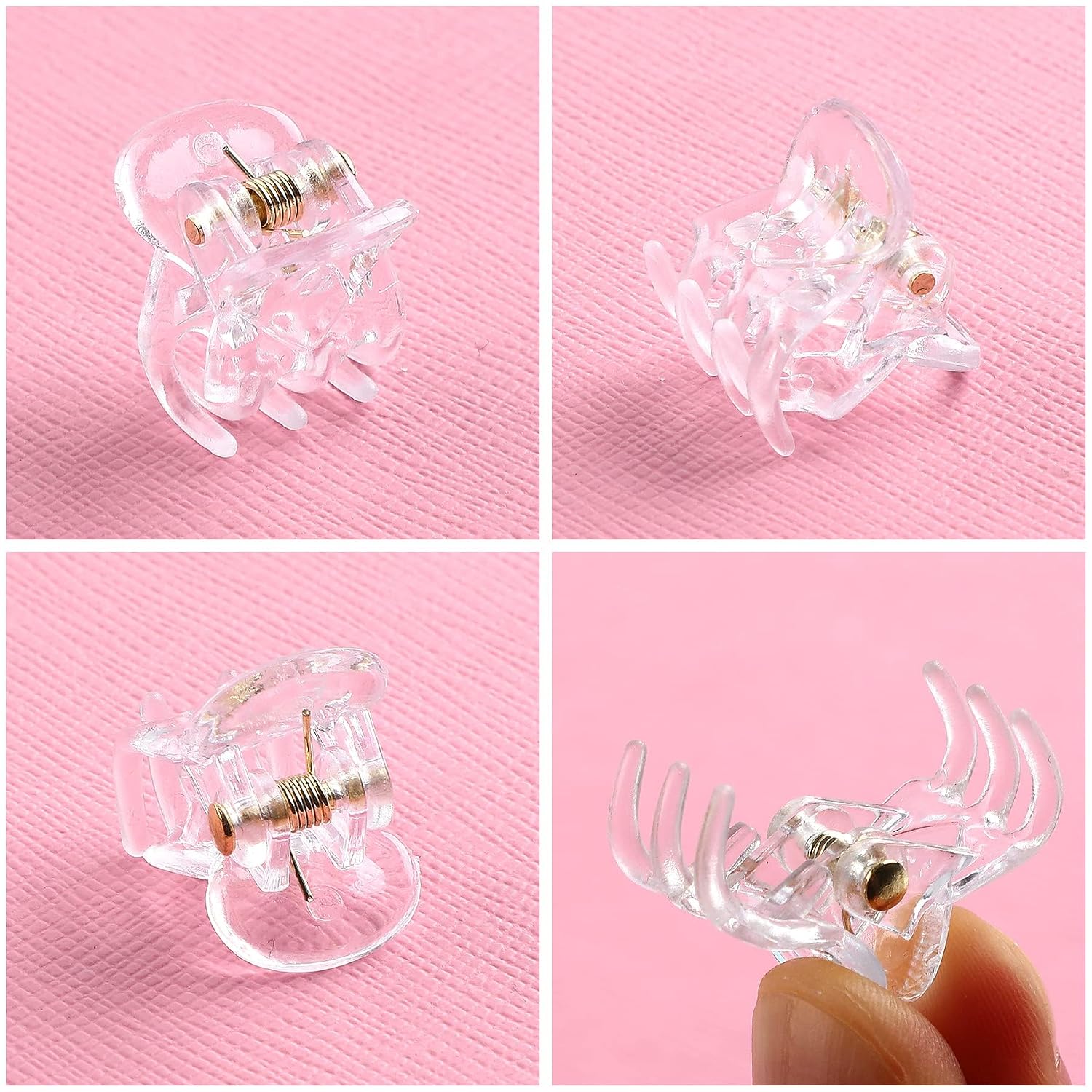 JANYUN 48Pcs Clear Mini Hair Claw Clips for Girls Women Fine Hair Plastic Multifunction Clamp Clips Hair Accessories Gifts image 2