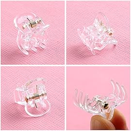 JANYUN 48Pcs Clear Mini Hair Claw Clips for Girls Women Fine Hair Plastic Multifunction Clamp Clips Hair Accessories Gifts