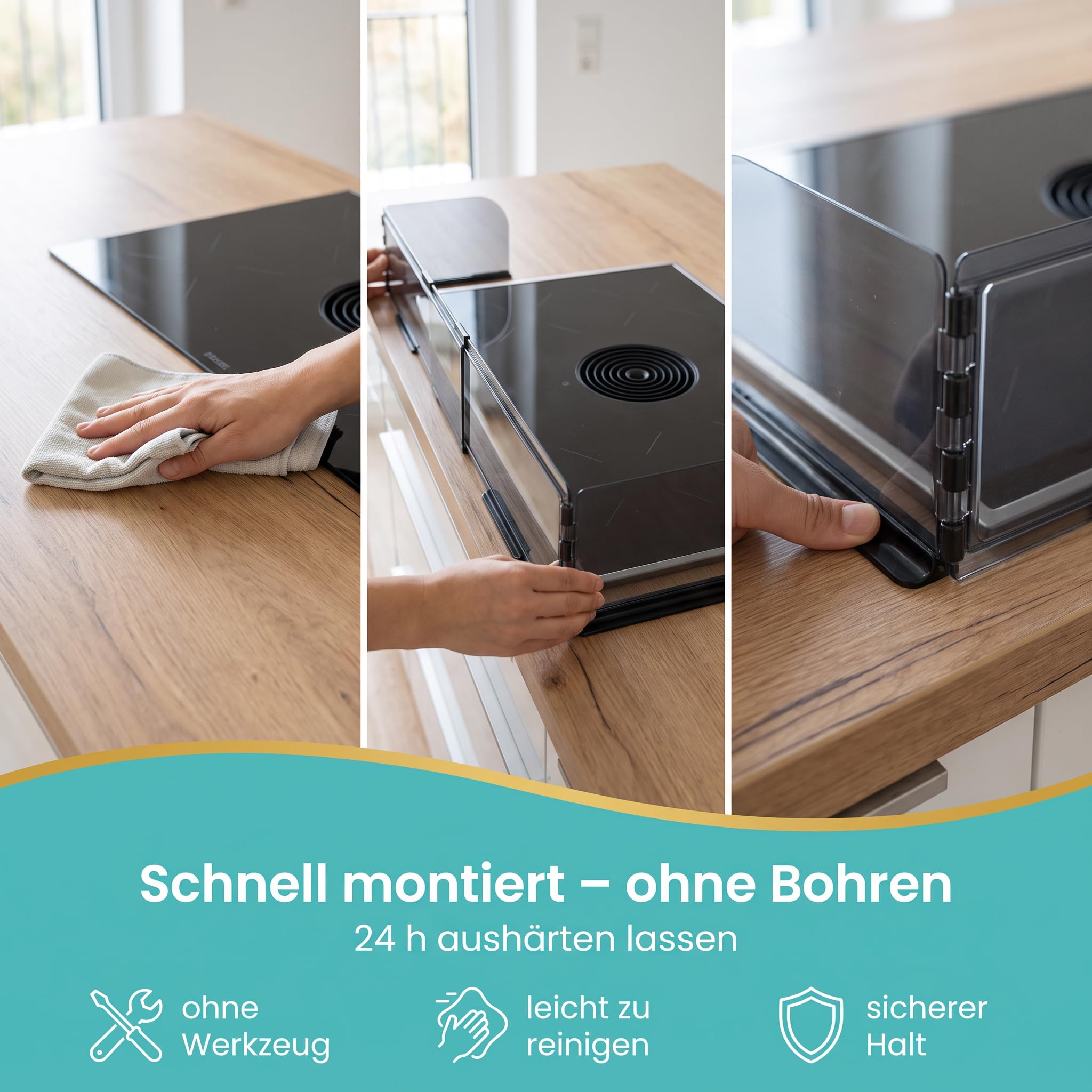 Homery SafeSlide Grille de protection pour cuisinière extensible 51-94 cm