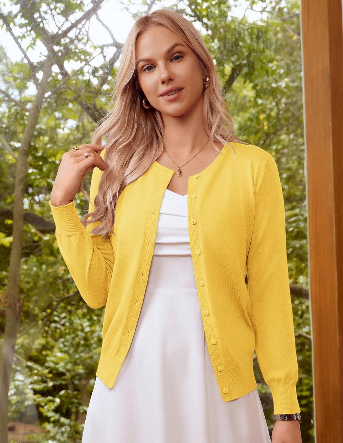 GRACE KARIN Womens Long Sleeve Knit Cardigan Sweaters Casual Dressy Open Front Button Down Cardigans Spring Outfits - Image 4