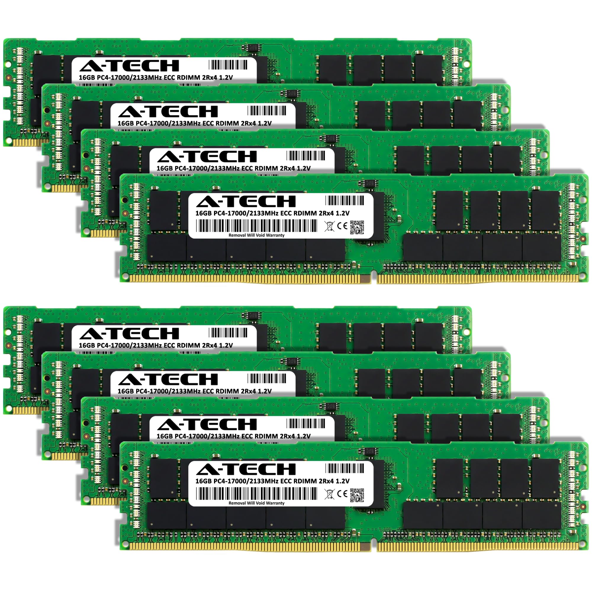 A-Tech 128GB Kit (8x16GB) DDR4 2133MHz PC4-17000 ECC RDIMM 2Rx4