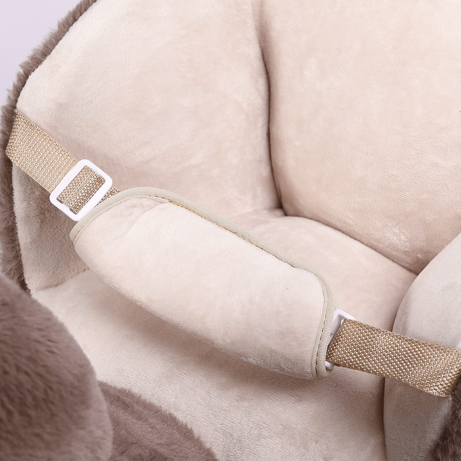 Deuba Spielwerk® Schaukeltier Faultier mit Babyfaultier inkl. Sound Effekt Sicherheitsgurt Plüsch Schaukel Wippe Kinder Baby Spielzeug Balancetraining besonders weich Schaukelpferd