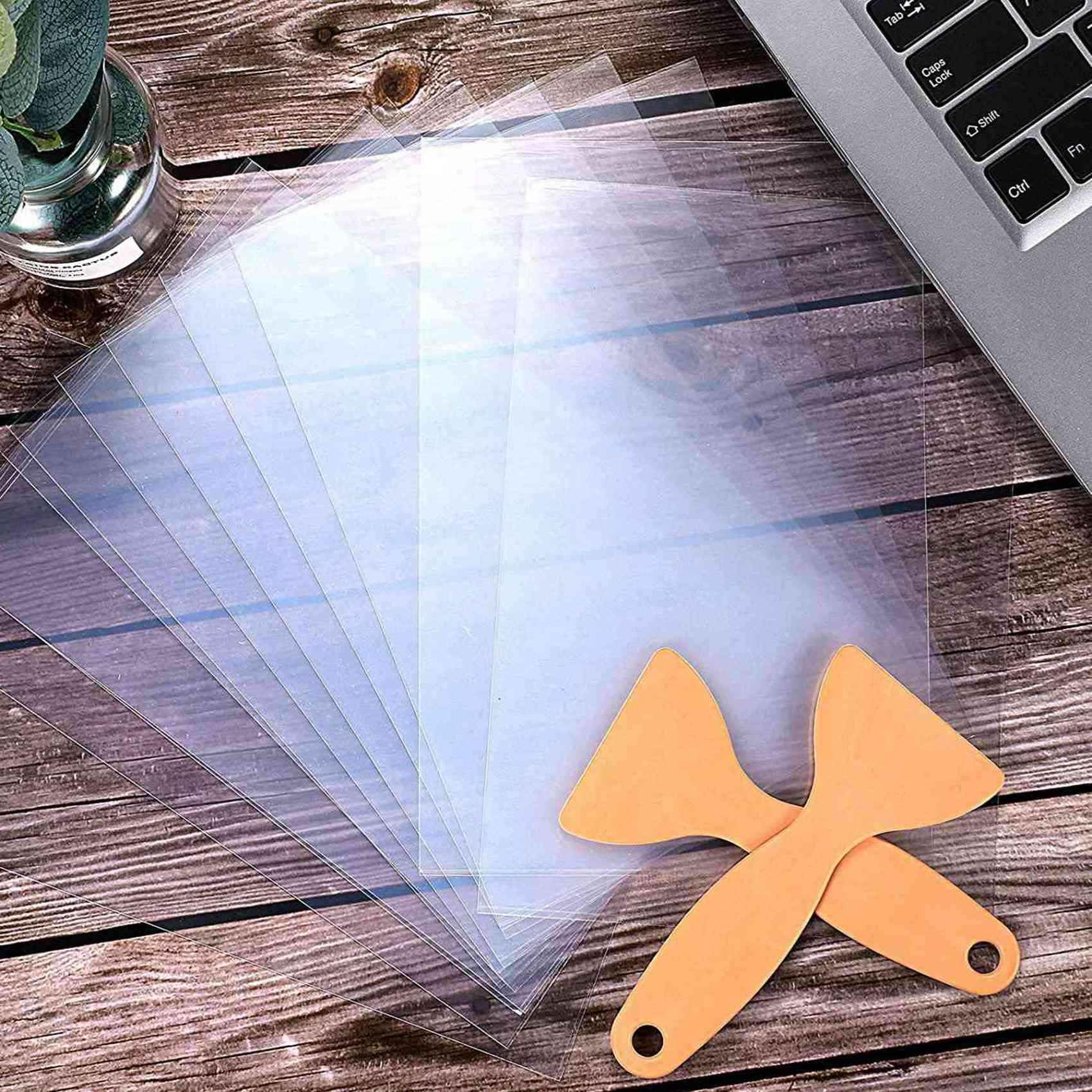 60PZ Film FEP 200X140X0.15 mm di Spessore per Stampanti 3D UV, Resina LCD SLA, con 2 Pezzi di Ricambio Spatole nel Plastica