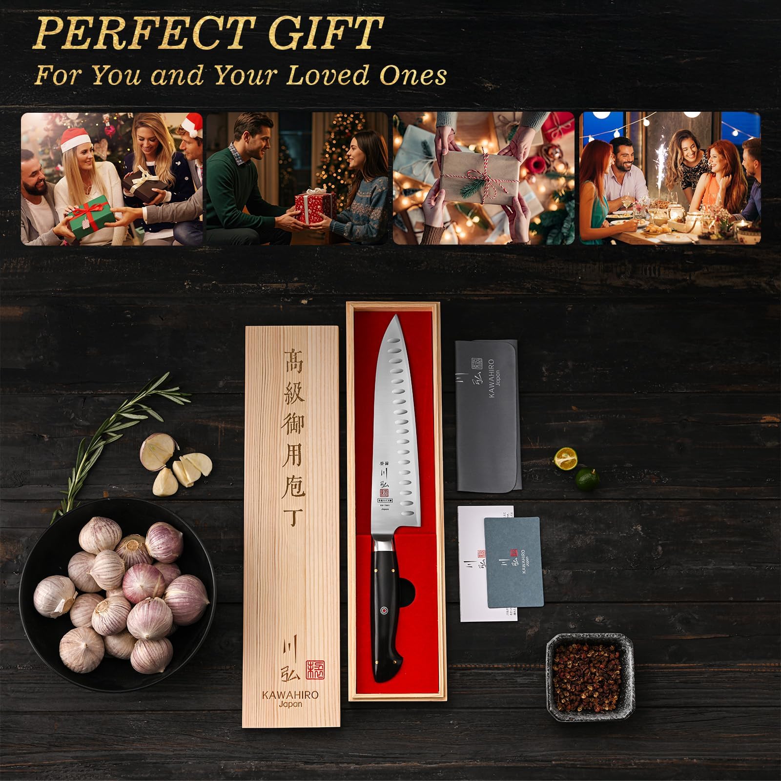 KAWAHIRO 9.5" Japanese Chef Knife, Handcrafted Kitchen Knife — Amazon image 8