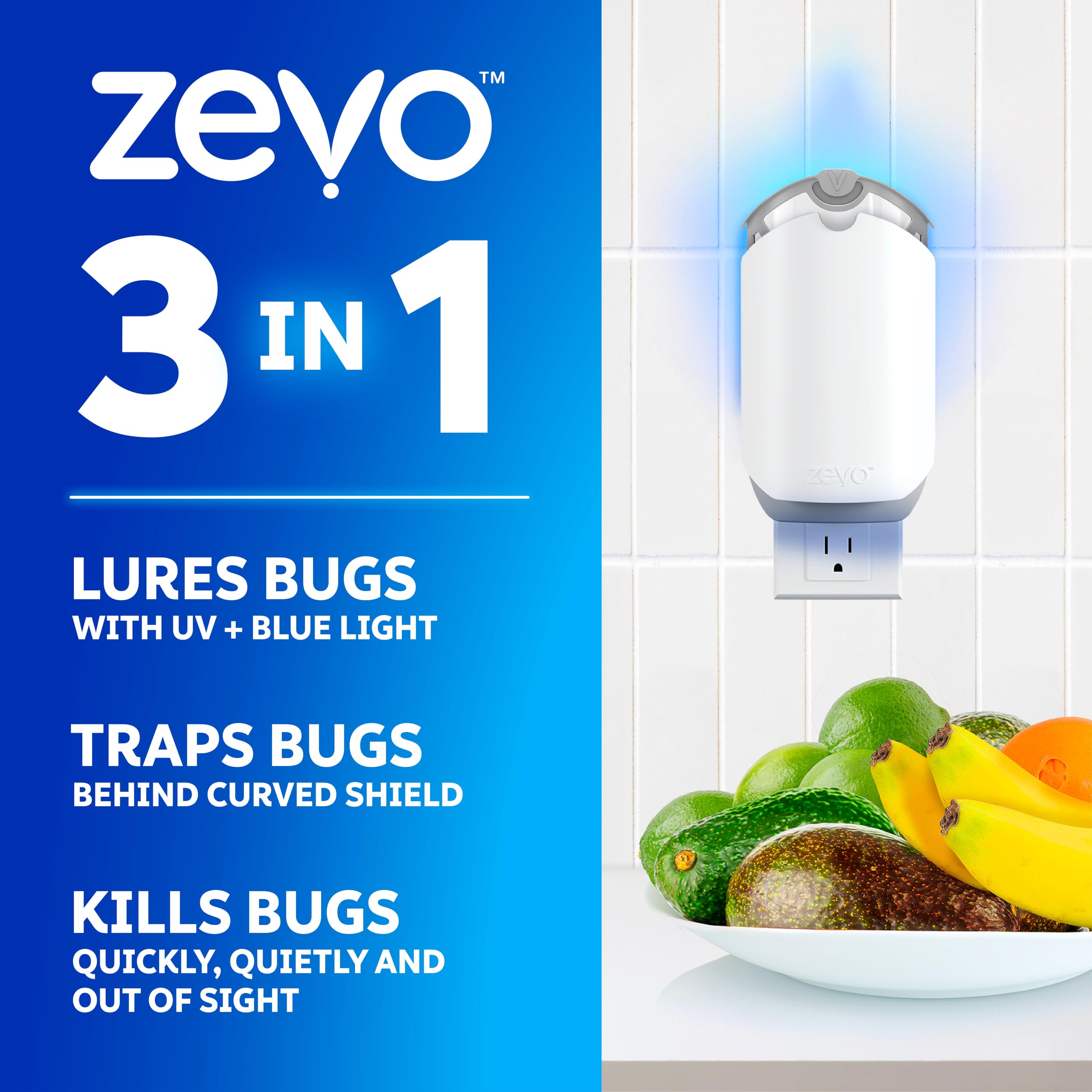 1 Plug-in Base & 3 Refills Flying Insect Trap C516426