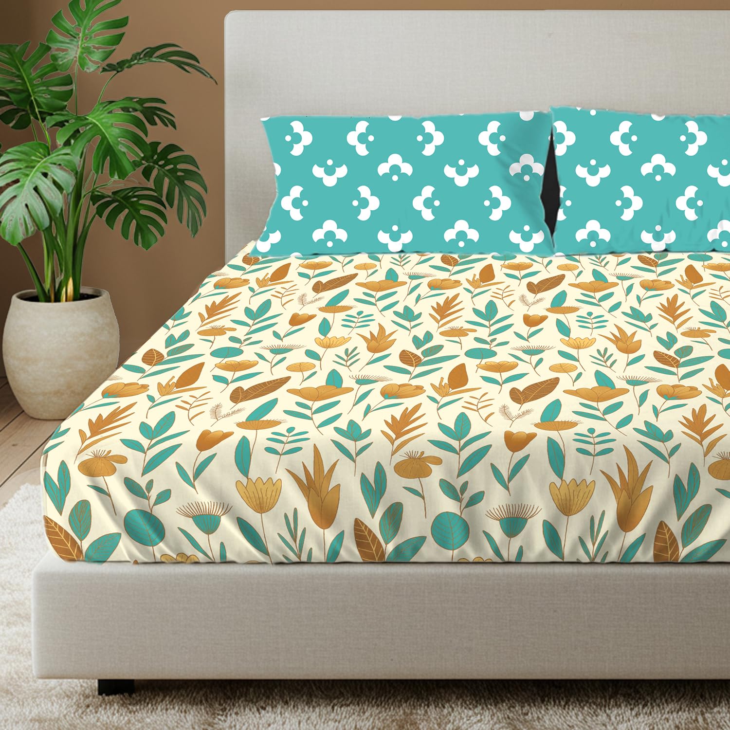 Urban Space Divine King Bedsheet - 100% Cotton -12 Urban Space Divine King Bedsheet - 100% Cotton -12