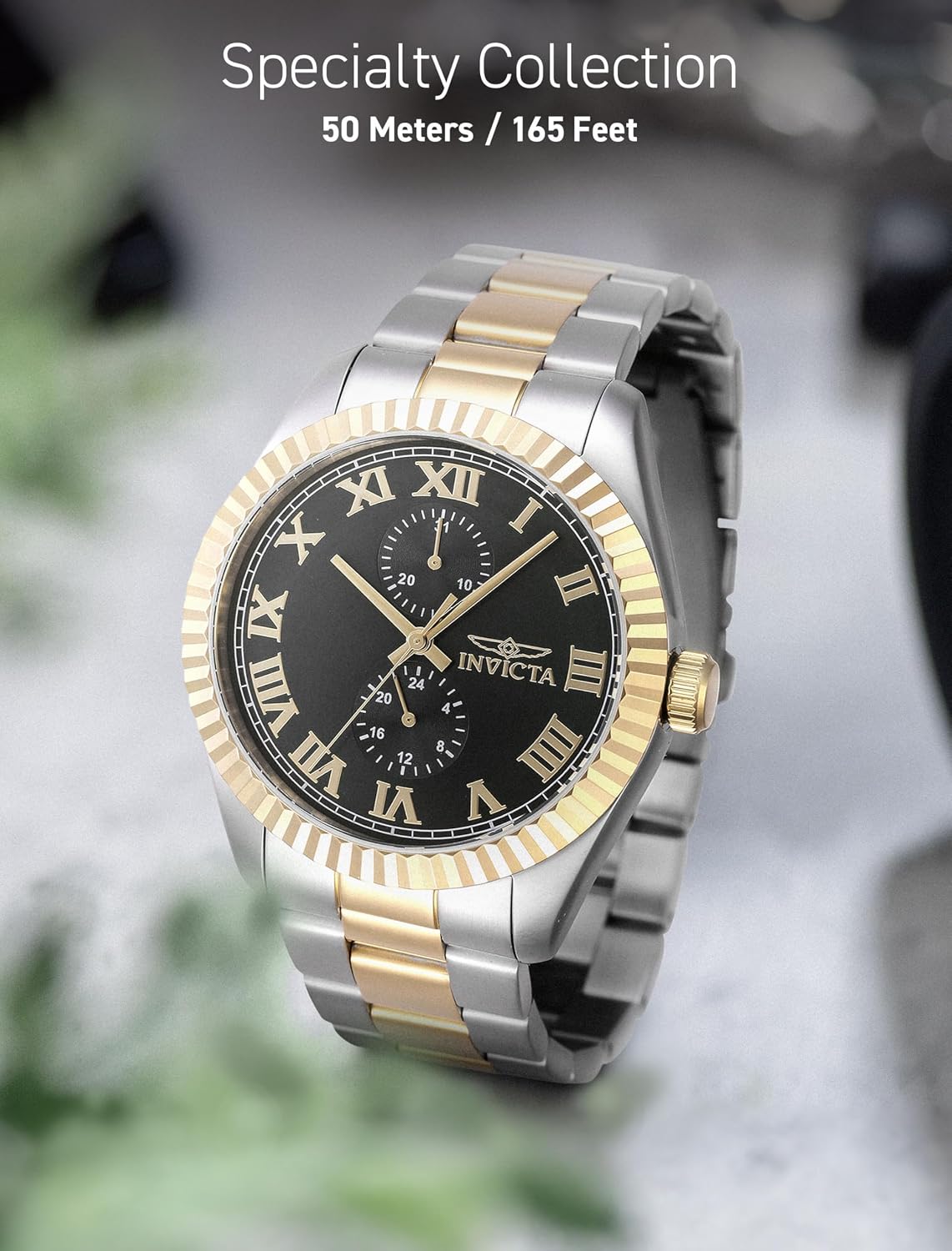 Invicta Specialty Men 43mm Stainless Steel Steel Black dial VH61 Quartz