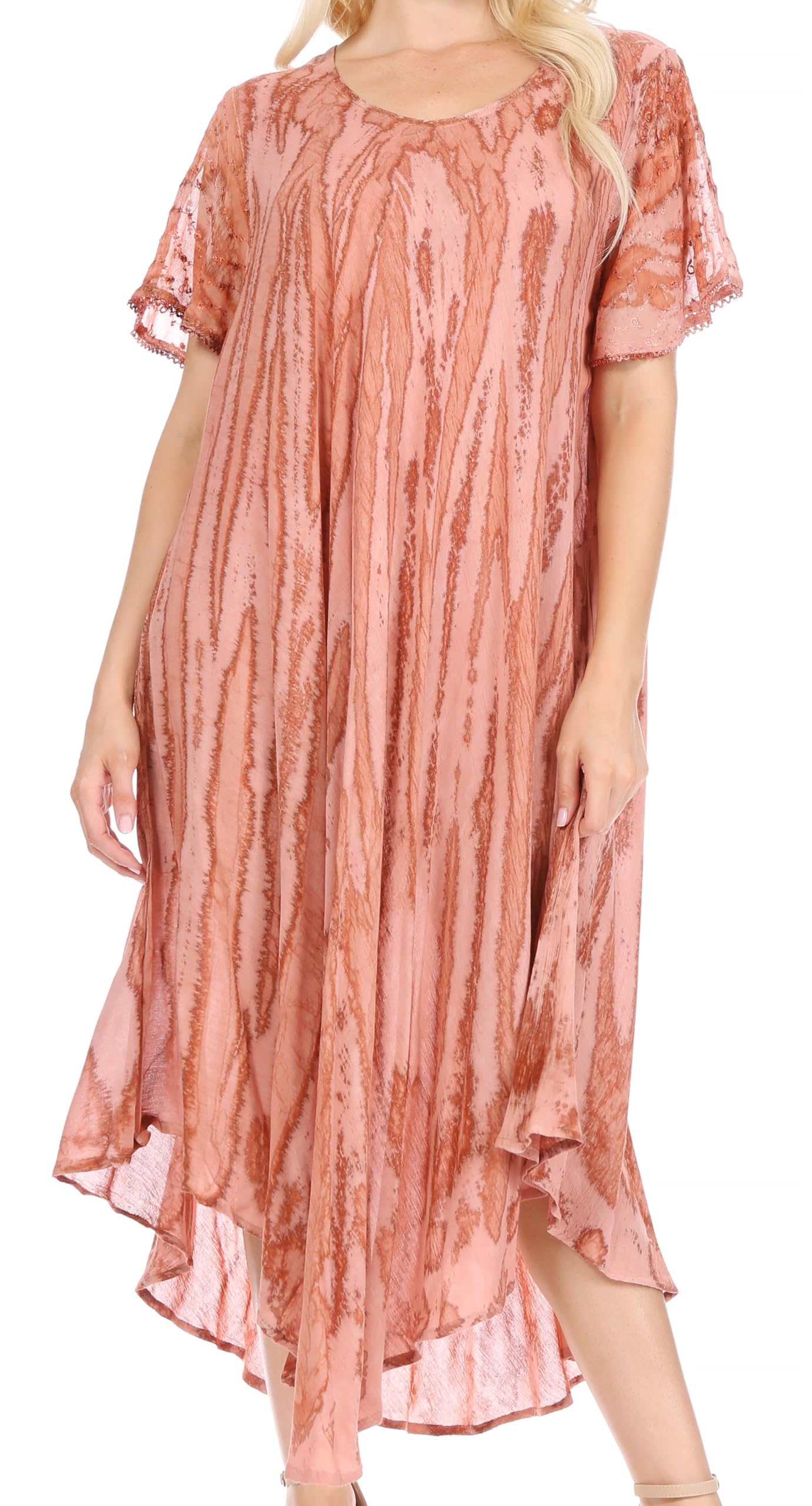 Sakkas 14802 - Robe à Capuche en Rayonne à Manches évasées Faye Cap - Violet - OS