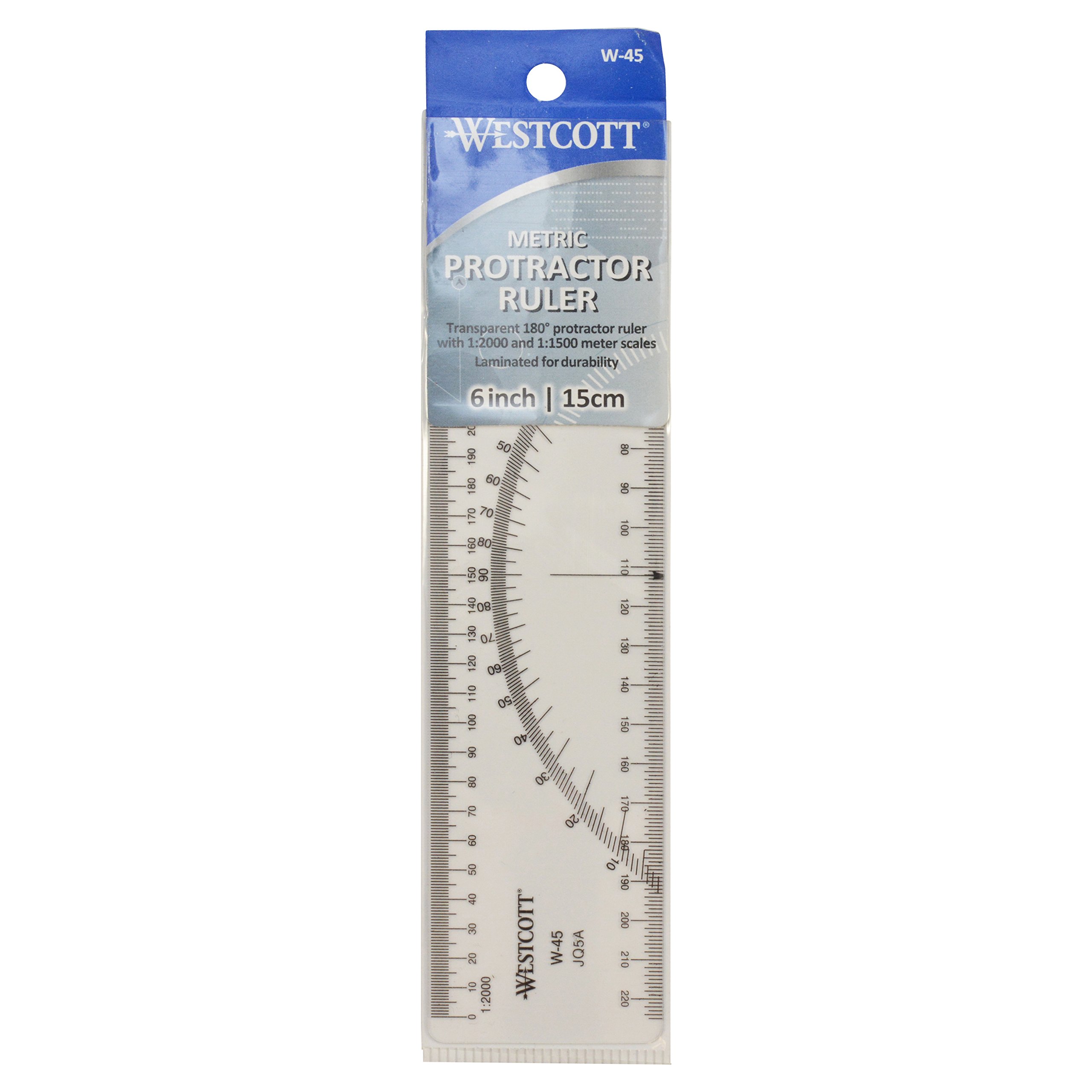 Westcott Métricas transportador Regla, métricas, 6-inches (W-45)