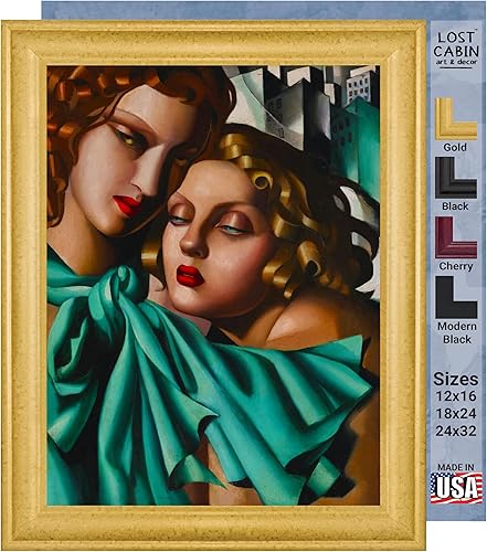 Rellenos de Jeunes de Lost Cabin por Tamara de Lempicka  Lienzo en marco biselado dorado  Reproducción de pintura de obras de arte finas  Regalo de