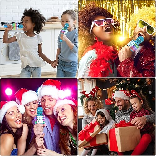 Miniatura 54 de BlueFire - Micrófono inalámbrico Bluetooth 4 en 1 con luces LED, portátil, para niños, niñas, niños y adultos, karaoke Púrpura
