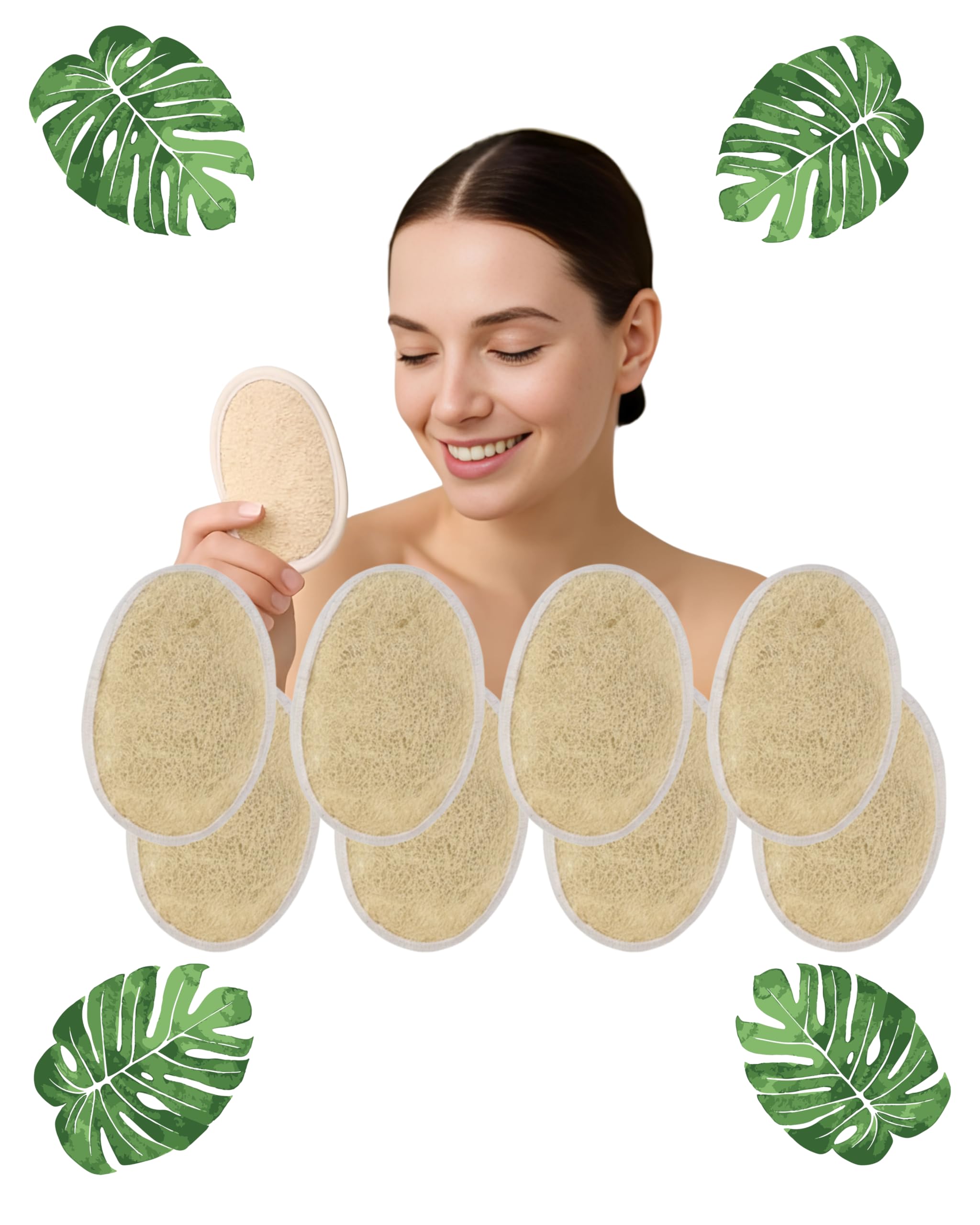 Devit Oval Body Loofah Scrubber for Bathing – (Pack of 8) 100% Natural Loofah Sponge | Eco-Friendly, Biodegradable Loofah for Men & Women | Gently Exfoliates & Cleanses Skin-image-5