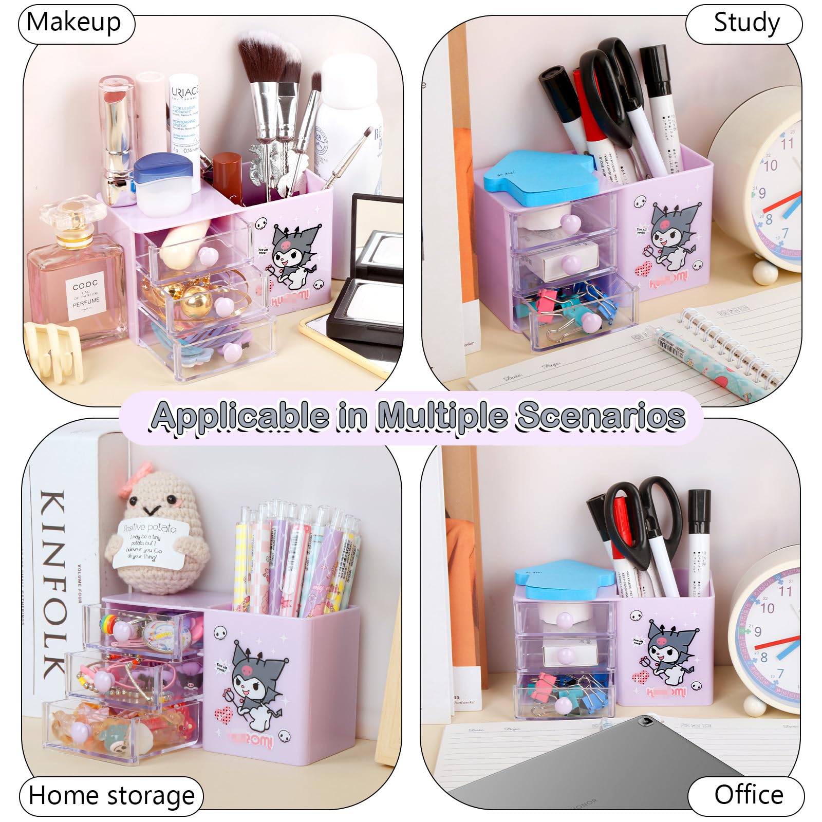 Pen Holder For Desk, Rainbow Unicorn Pencil Holder Pen Cup Marker Holder Makeup Brush Holders Desk Accessories Workspace Organizers Home School Office - View #12