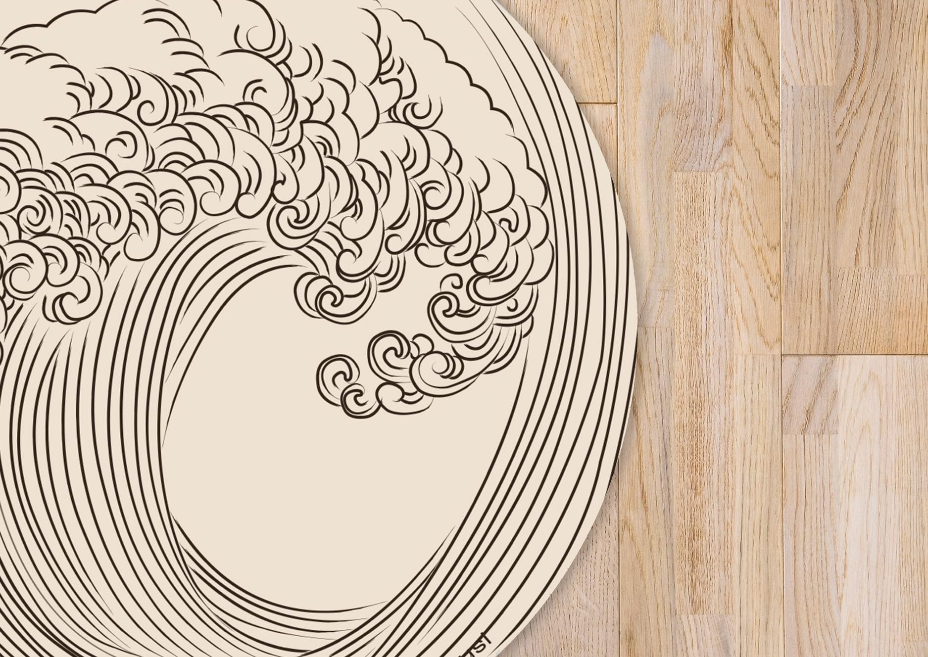 Alfombra Vinílica Redonda Cocina Salón - Varios Tamaños - (Tsunami 90x90 cm)