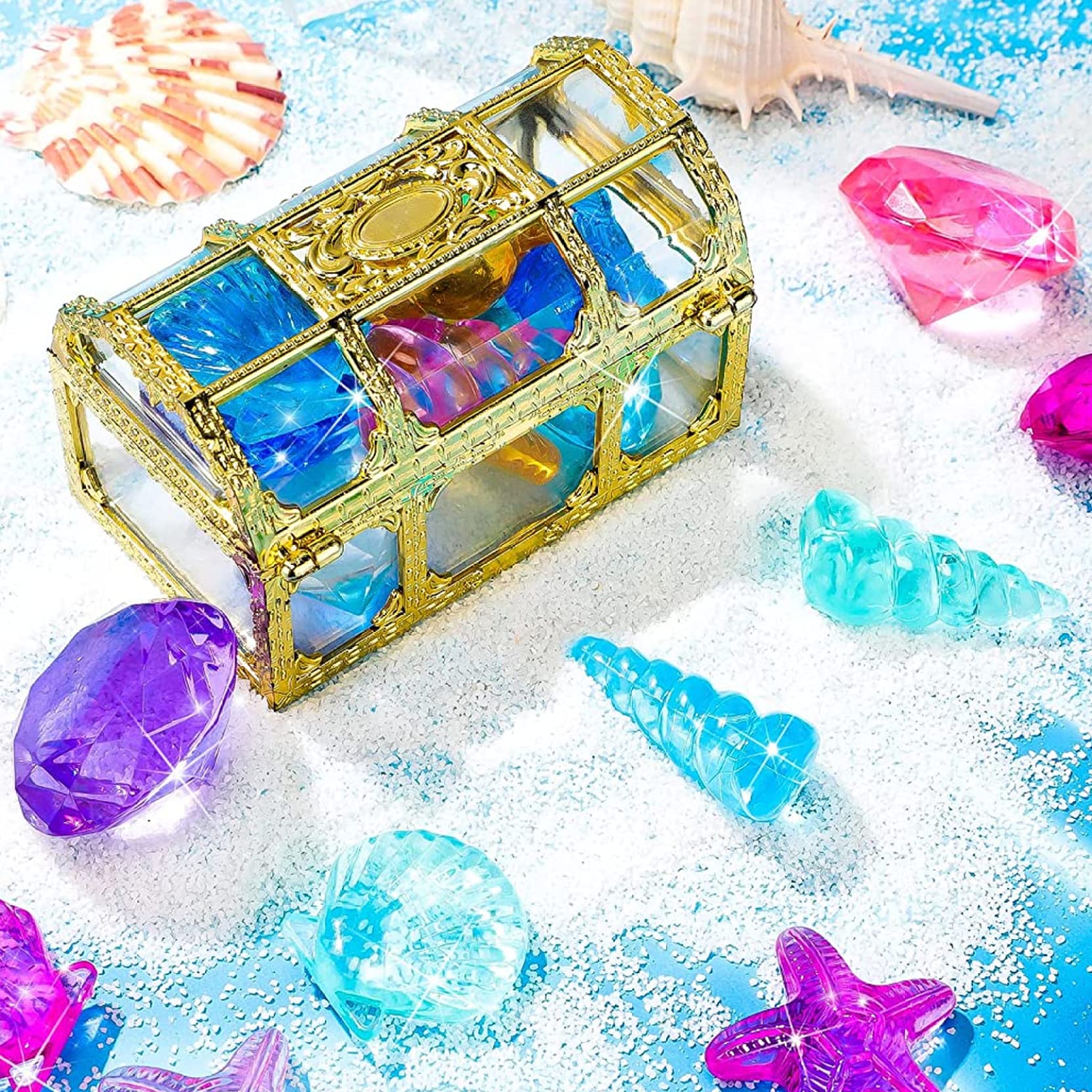 Juguetes de Buceo Juguetes de Agua Juguetes de Piscina Coloridas natación de Verano Juguetes de Buceo con Cajas de Cofre del Tesoro Juego de Juguetes para la Piscina 26 Piezas de Piscina Juguetes