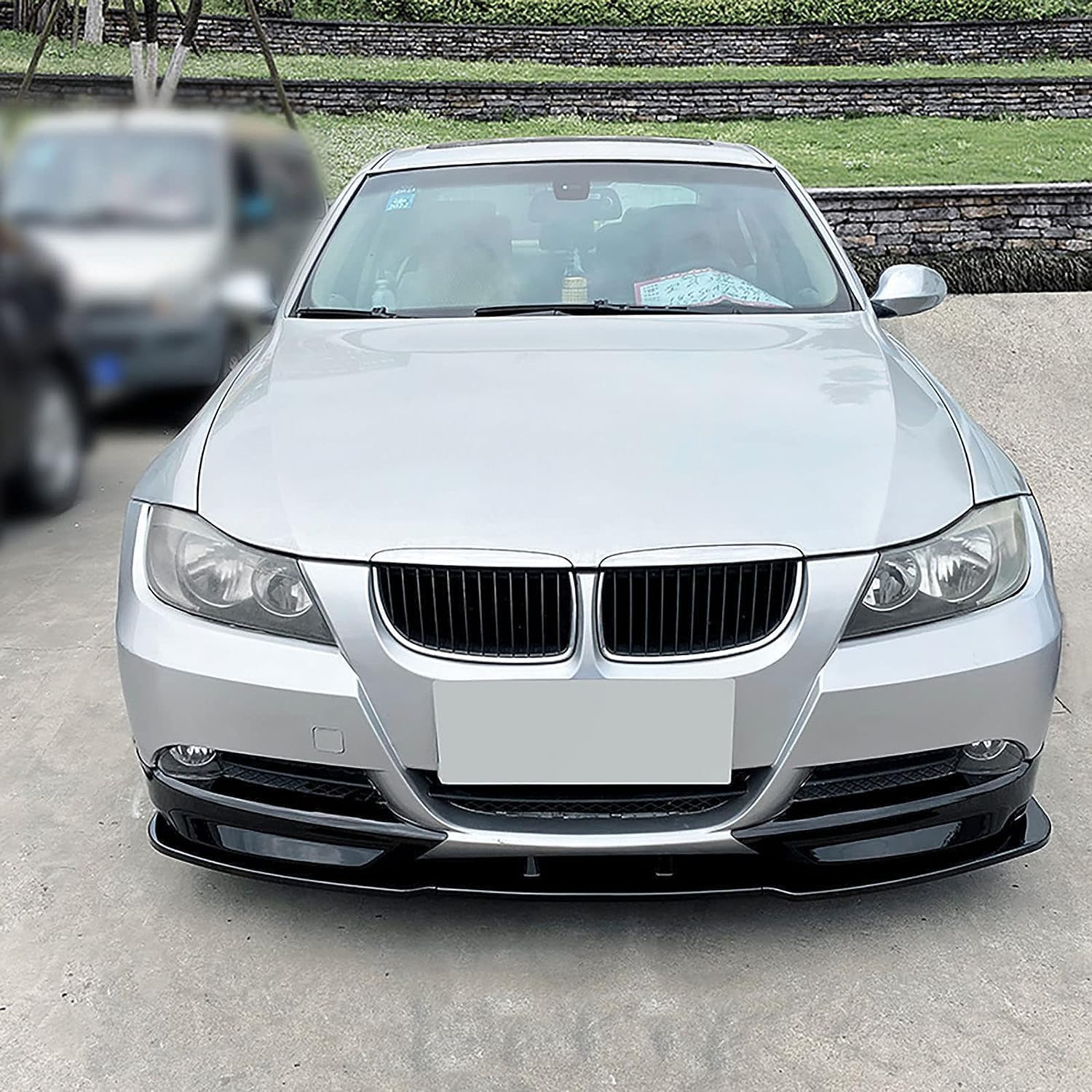 Coche Alerón Delantero para BMW 3 Series E90 E91 320i 325i 2005-2008, Frontal Spoiler Labio Difusor Separador Tuning Performance Accesorios,A/Gloss Black
