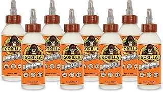 Gorilla Wood Glue, 8 ounce Bottle, (Pack of 8)