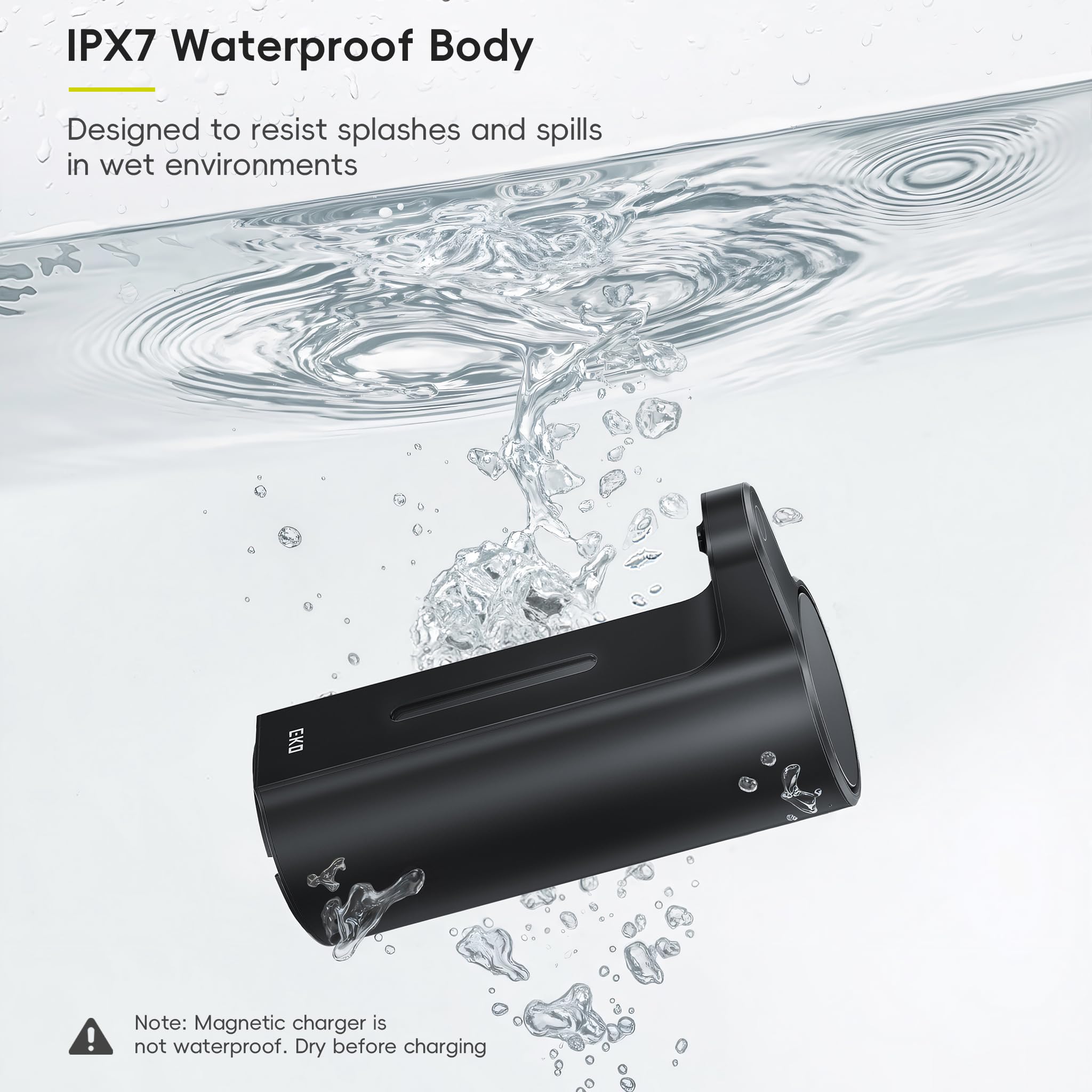 EKO Aroma Pro 399.2 ml berührungsloser automatischer Flüssigseifenspender, wiederaufladbarer Hand- und Spülseifenspender für Bad und Küchenspüle, wasserdicht, einstellbare Lautstärkeregelung