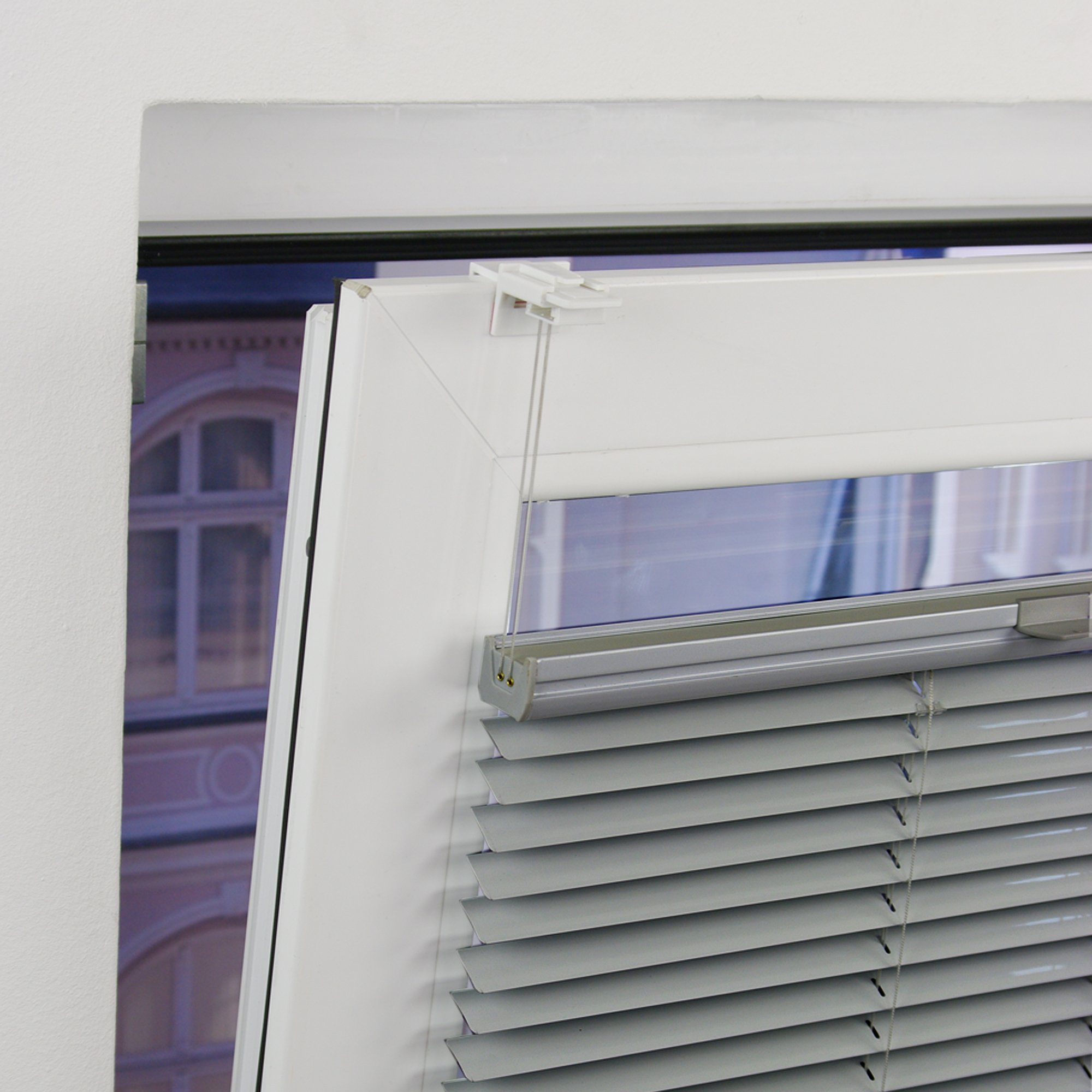Klemmfix Alu Jalousie Silber verspannt - Breite 50 bis 90 cm - Höhe 130cm - Tür Fenster Rollo Jalousette Aluminium Fensterjalousie Lamellen Metall (60 x 130 cm)