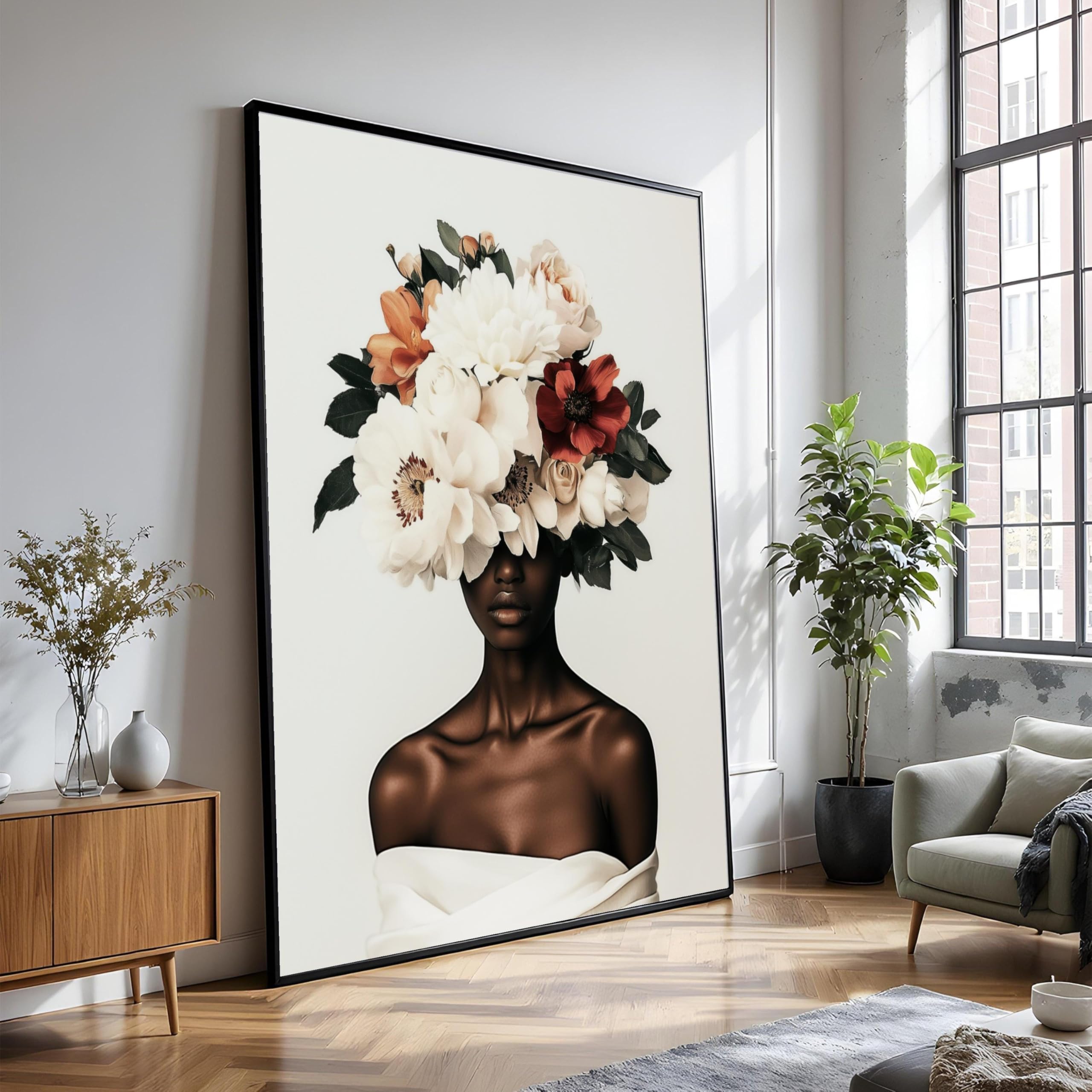 Décoration féminine moderne et luxueuse en toile de fleurs de qualité - 8