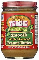 Vista 1 de Crema de cacahuate con linaza Teddie Smooth All Natural, 16 onzas
