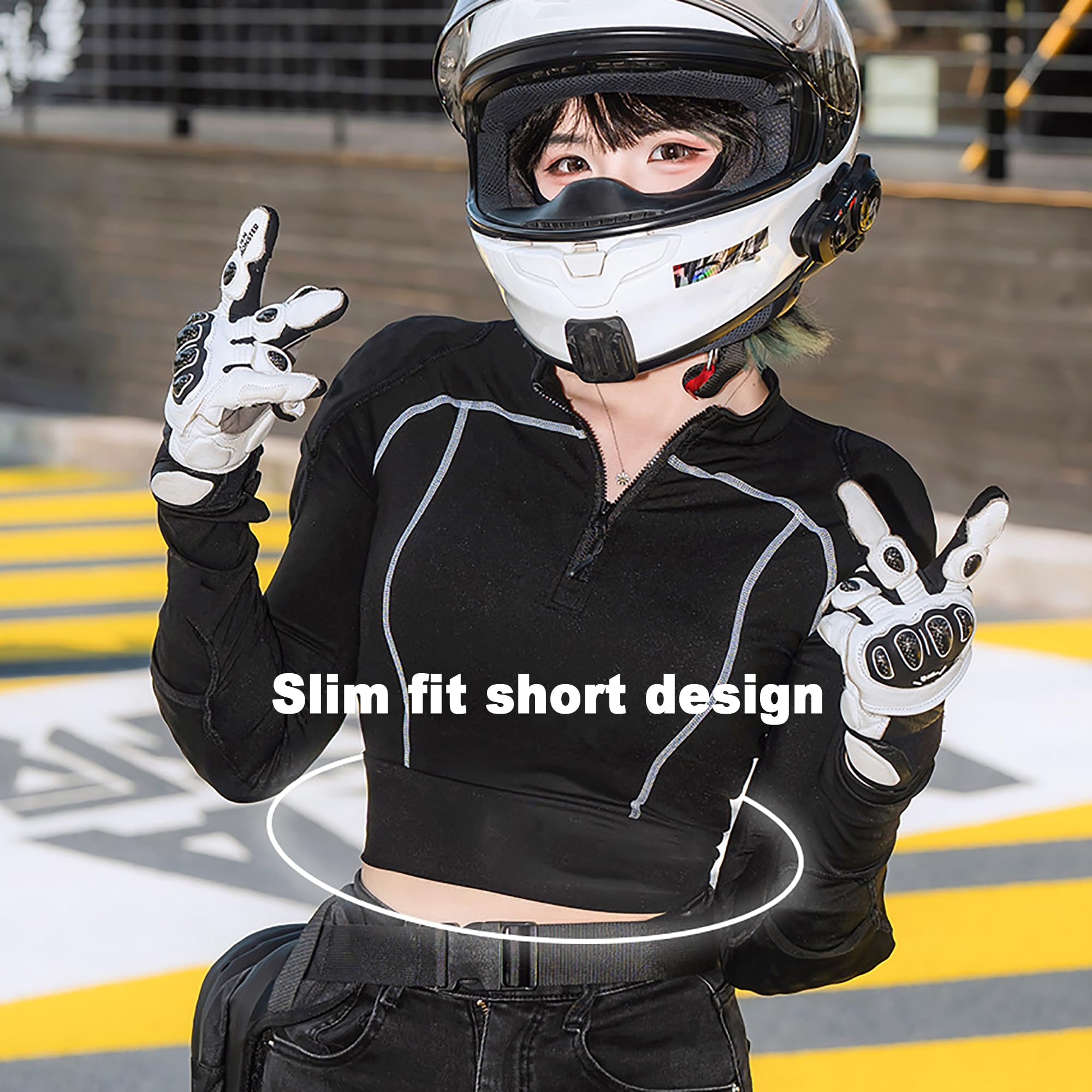 Sweat-Shirt Moto pour Femme, Veste Moto Respirante Et Extensible – Veste Zippée Style Biker, Pull Design court Tendance pour Le Streetwear, La Salle De Sport Et Le Quotidien