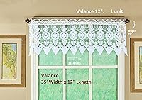 Vista 2 de Cortina de Medallón Macramé de Today's Curtain 30 cm, Blanco, 89 cm x 30 cm