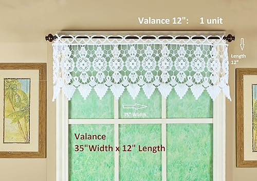 Miniatura 2 de Cortina de Medallón Macramé de Today's Curtain 30 cm, Blanco, 89 cm x 30 cm