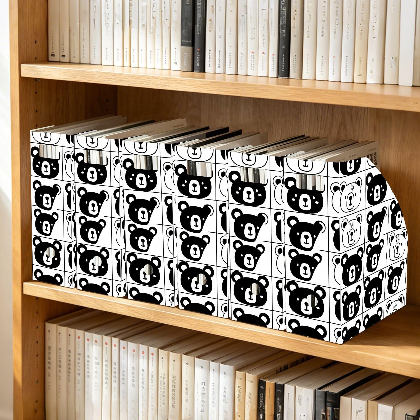 Cartoon Bear Organiseur de dossiers pour enseignants Noir