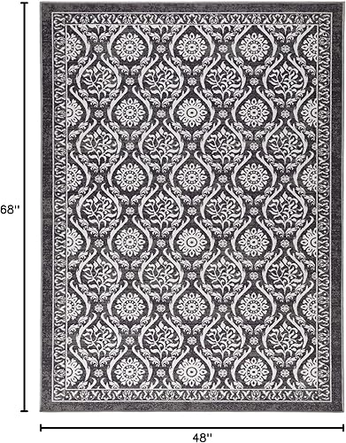 Miniatura 165 de Antep Rugs - Alfombras antideslizantes (antideslizante) 4 x 6 con parte trasera de goma floral geométrica de bajo perfil para interiores