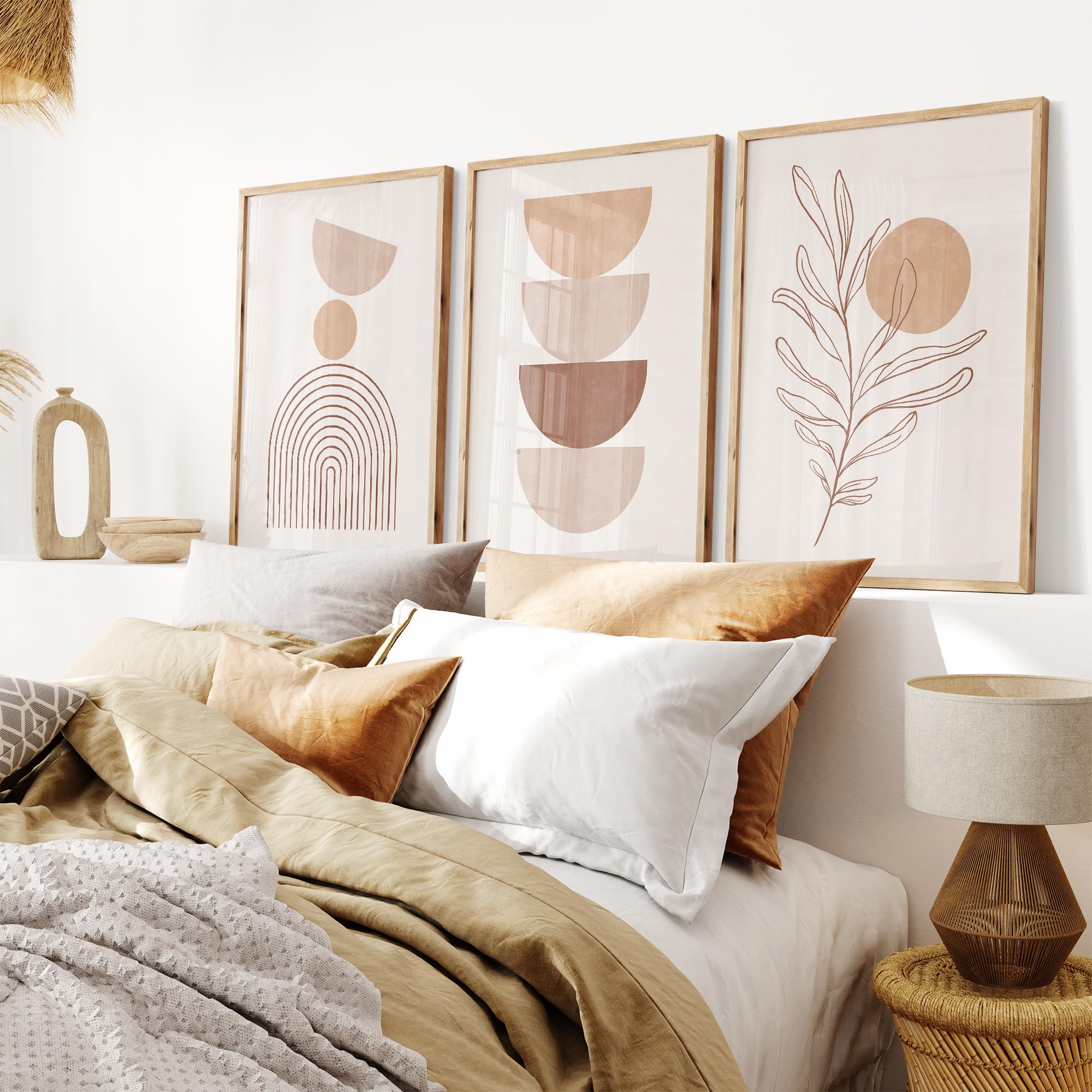 OHBIMA® Set Di Poster Da Parete quadri moderni soggiorno decorazioni camera da letto quadro astratto moderno stampe moderne wall art elegante arte astratta contemporanea (Senza Cornice – 50x70cm)