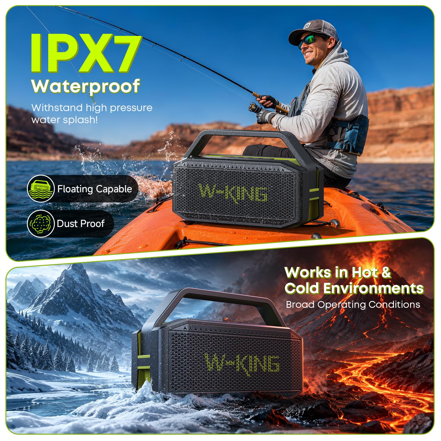W-KING Portable Bluetooth Speaker Loud 100W Max Waterproof Outdoor Wireless — Amazon image 3