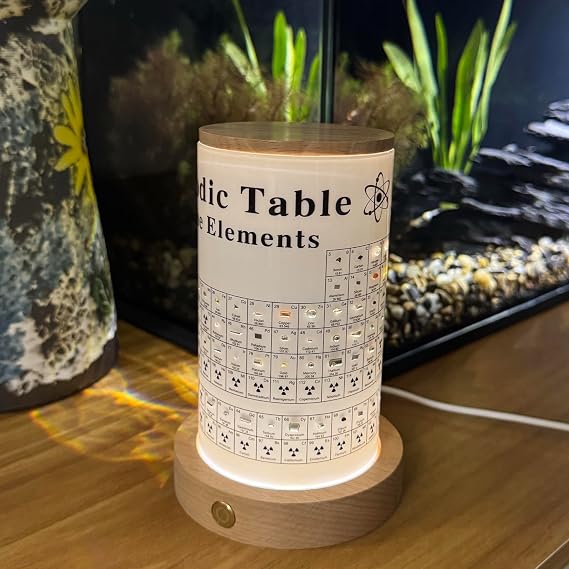 2026 New Periodic Table with Real Elements Inside, 83 Real Elements Samples with LED Light Wooden Stand and Magnifying Glass, Chemistry Decor, Science Gifts for Kids Student, Teacher, Science Lovers