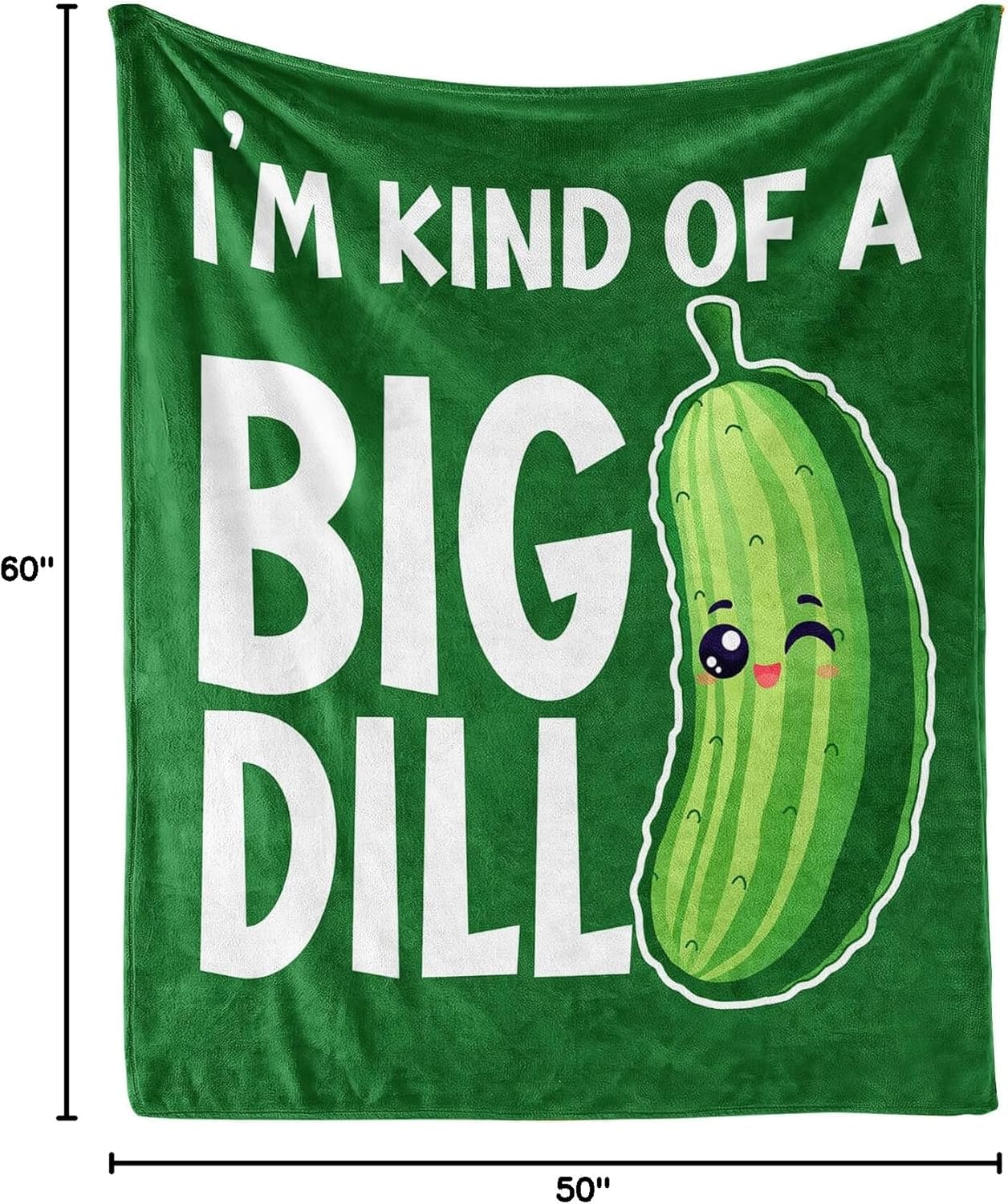 Pickle Throw Blanket, 60" x 50" Flannel Cute Green Themed Throw, Soft Lap Nap Blanket for Home Boys Girls Women Pickle Lovers Gifts