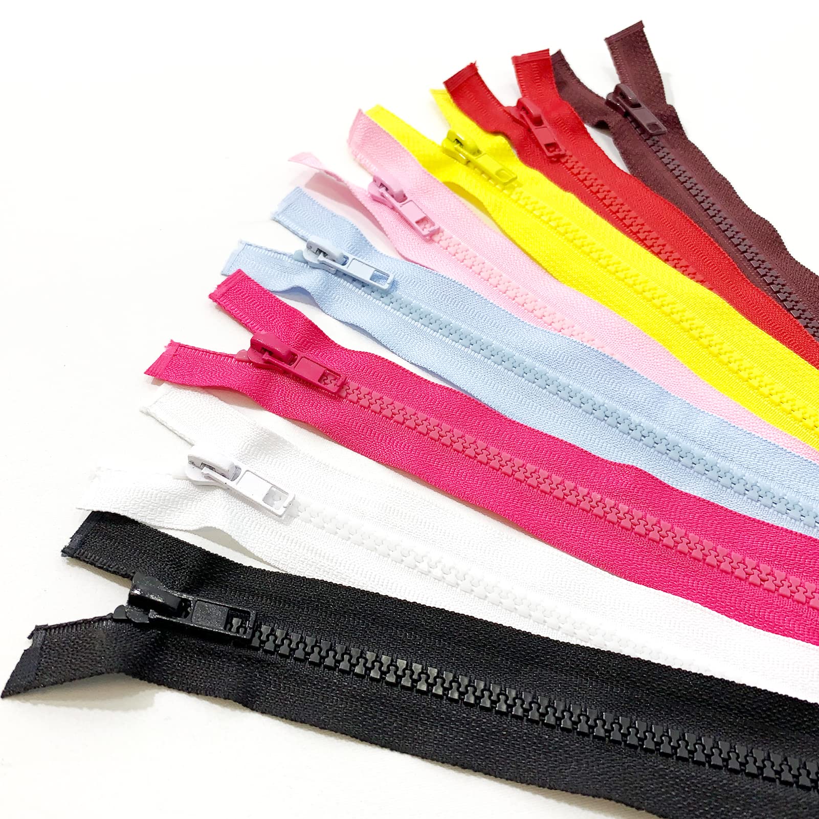 2 Stück Kunststoff-Reißverschluss 5# – Teilbar, 8 Längen (30-100 Cm), 20 Farben, Für Jacken & Nähen