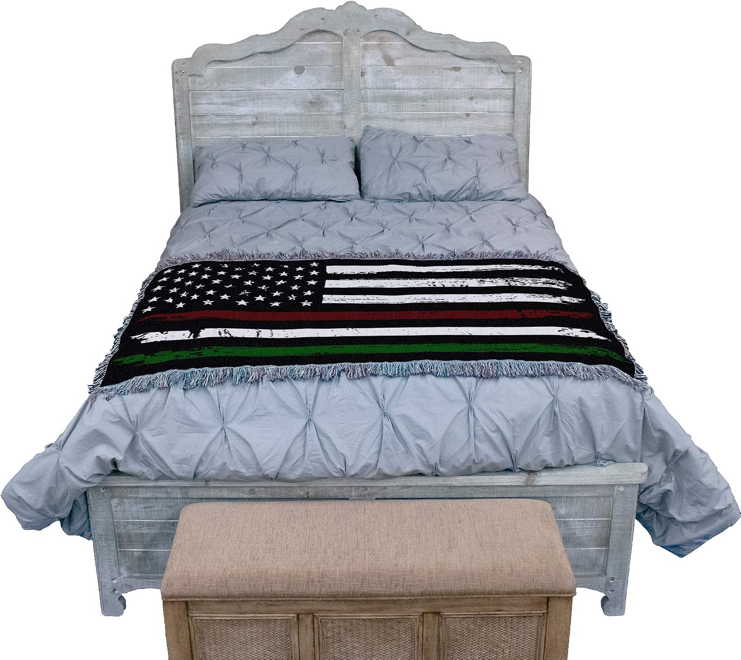 Pure Country Weavers Italian American Flag Blanket - Gift Tapestry Throw for Back of Couch or Sofa Woven from Cotton - Made in The USA (61x36)