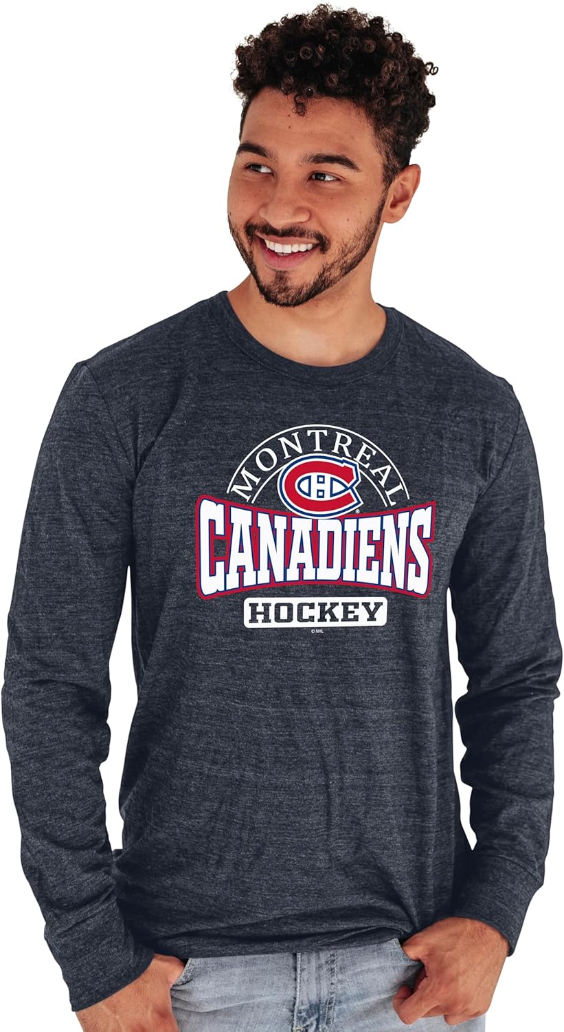 Blue 84 NHL Mens NHL Officially Licensed Tri-Blend Long Sleeve T-Shirt Beards